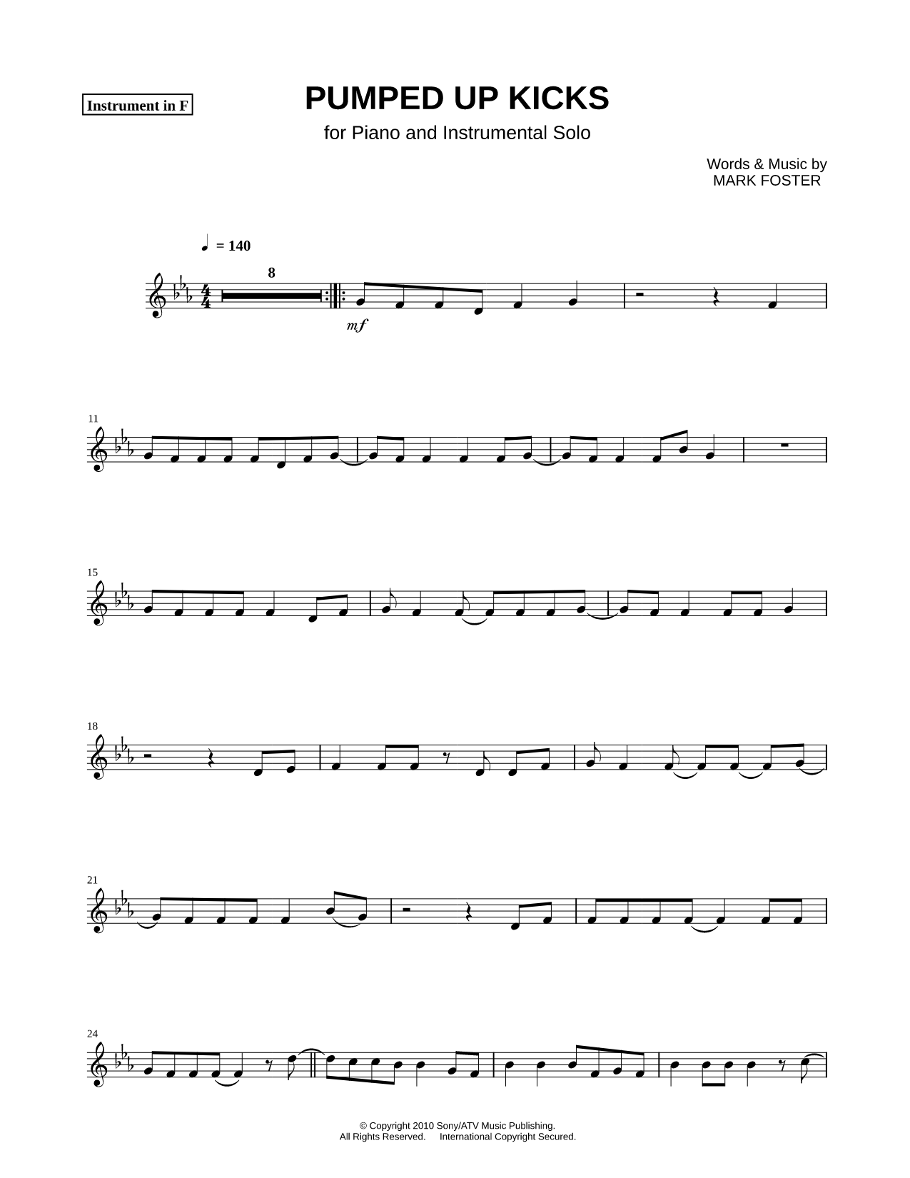 Pumped Up Kicks - F Instrument
