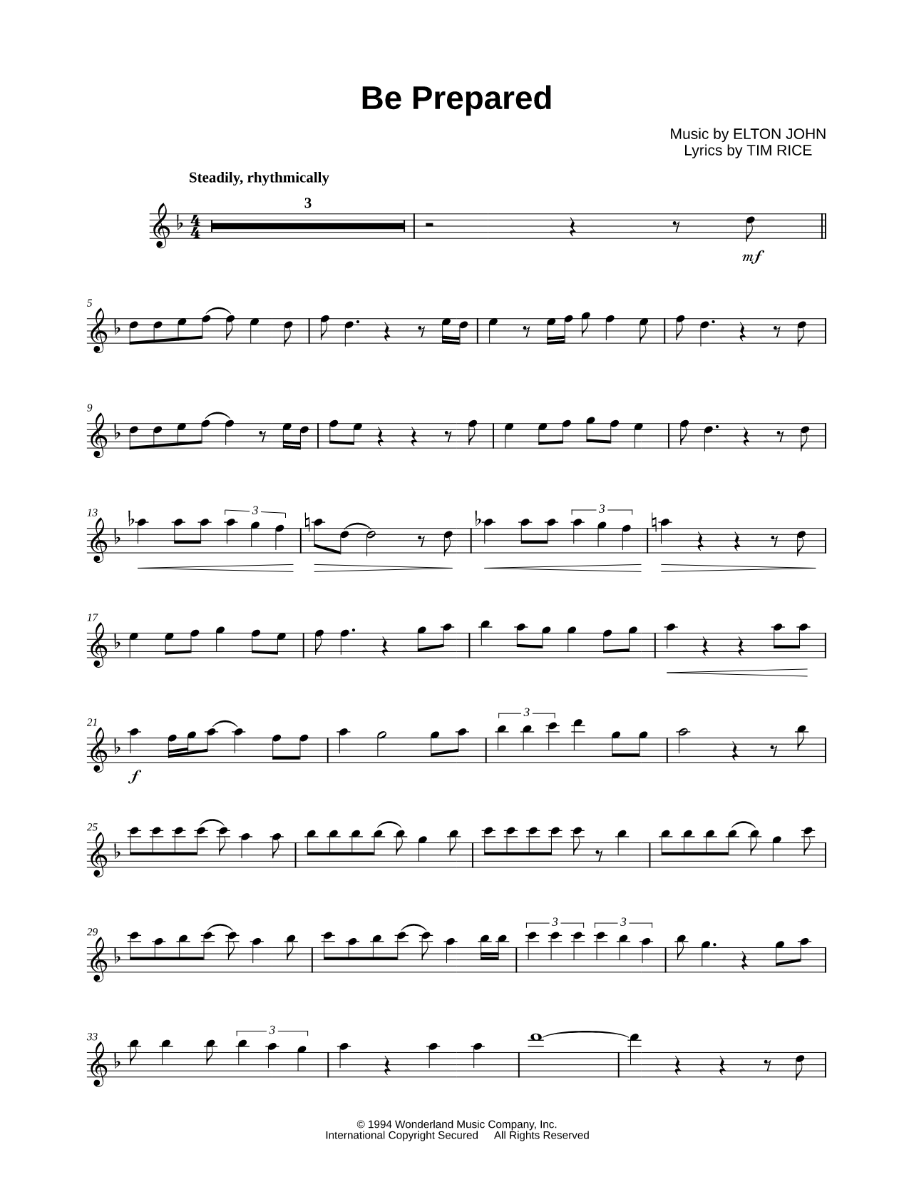 Be Prepared - C Instrument