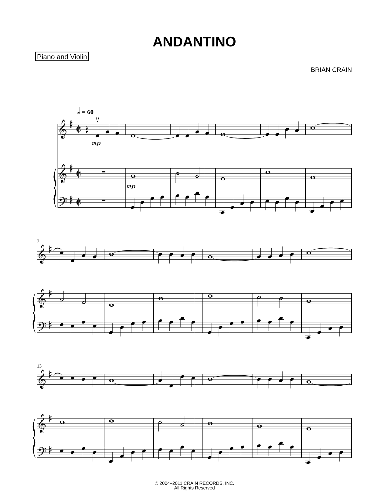Andantino - Piano & Violin