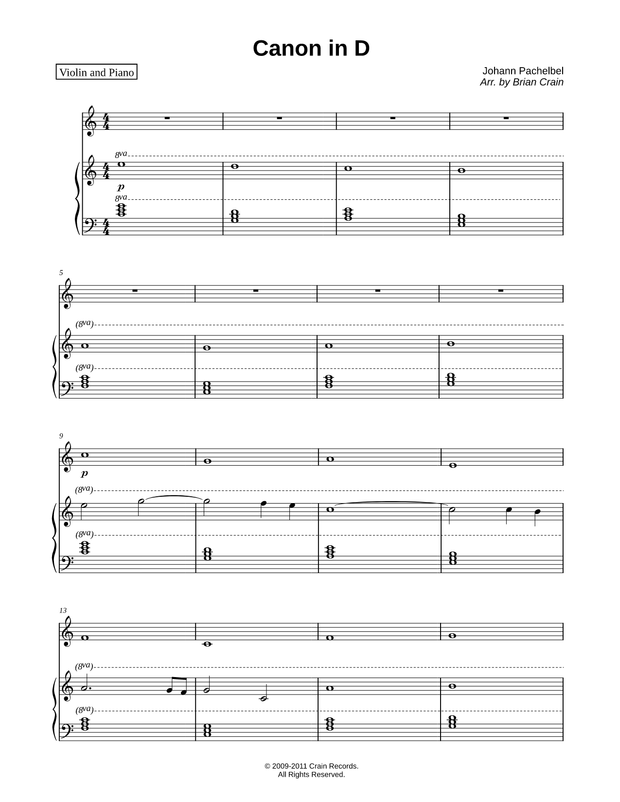 Canon in D - Piano & Violin