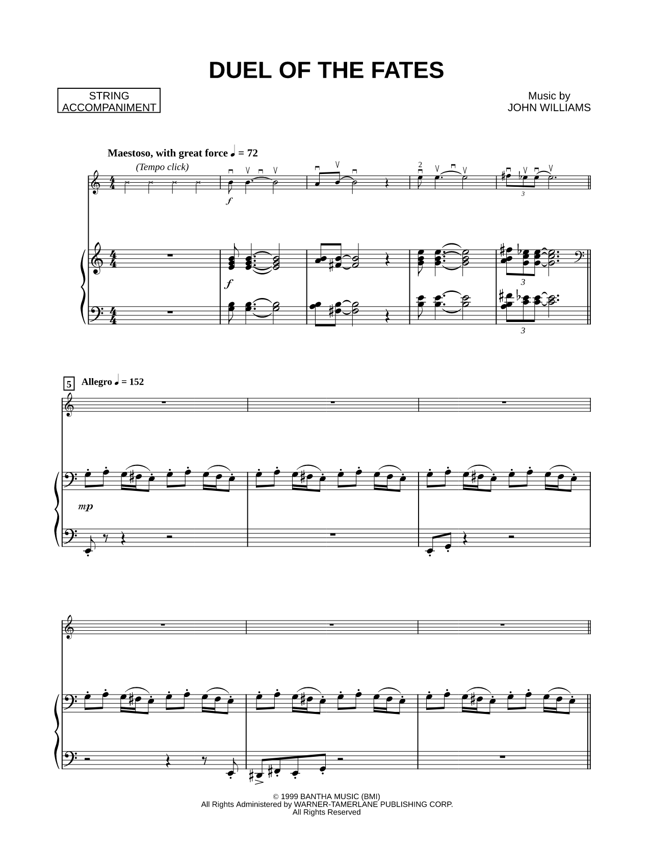 Duel of the Fates - Piano Accompaniment (Strings)