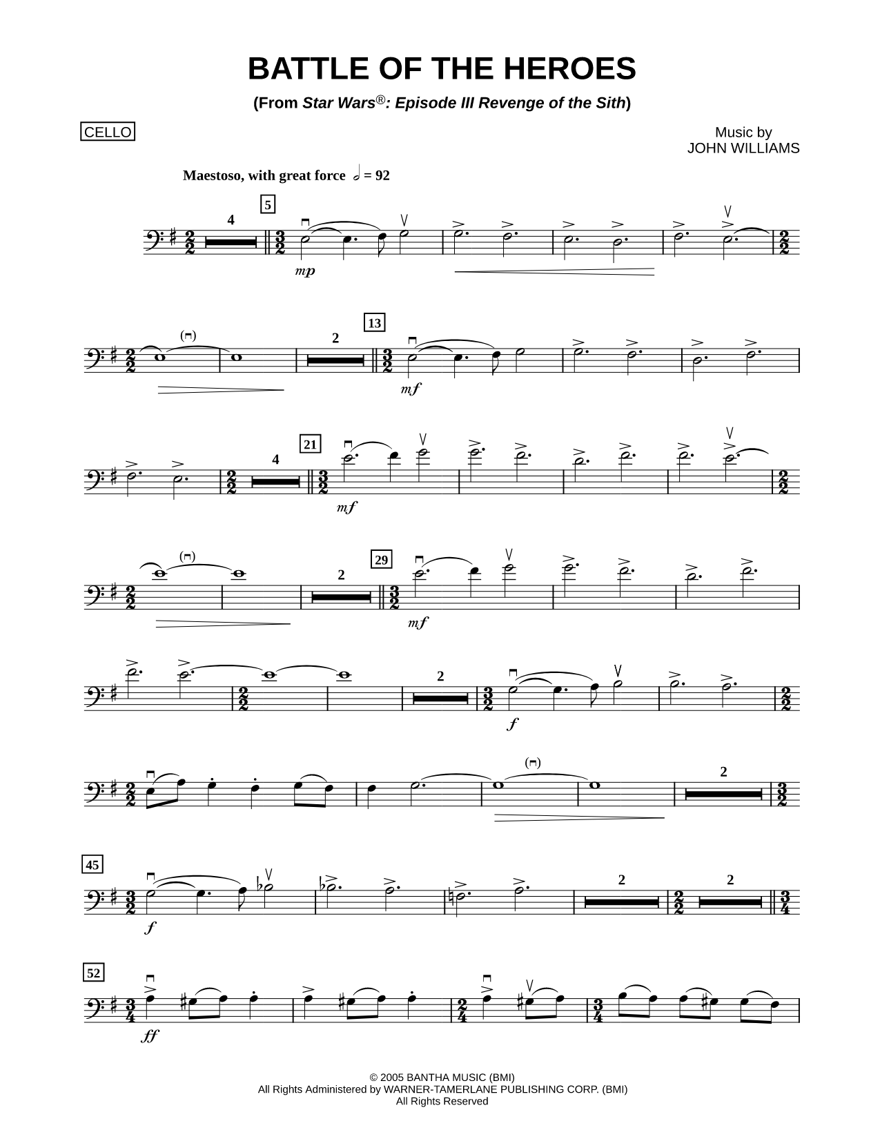 Battle of the Heroes - Cello