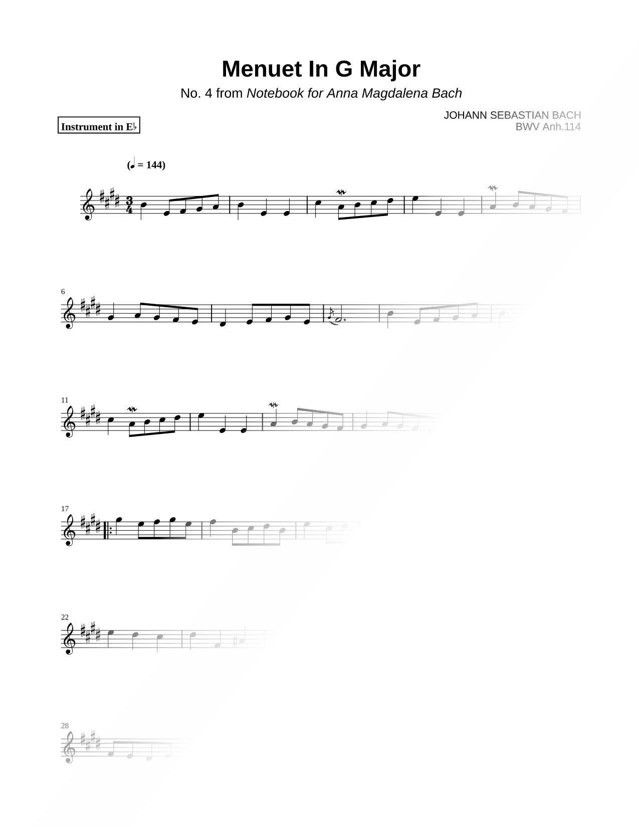 Menuet in G Major, BWV Anh. 114