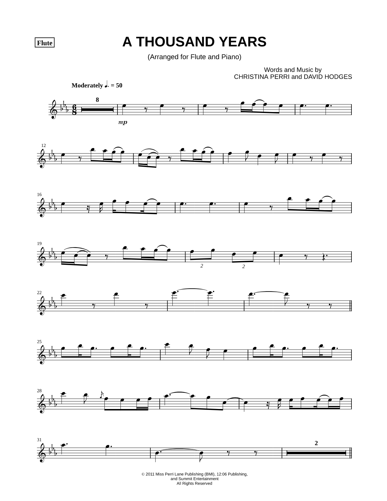 A Thousand Years - Flute