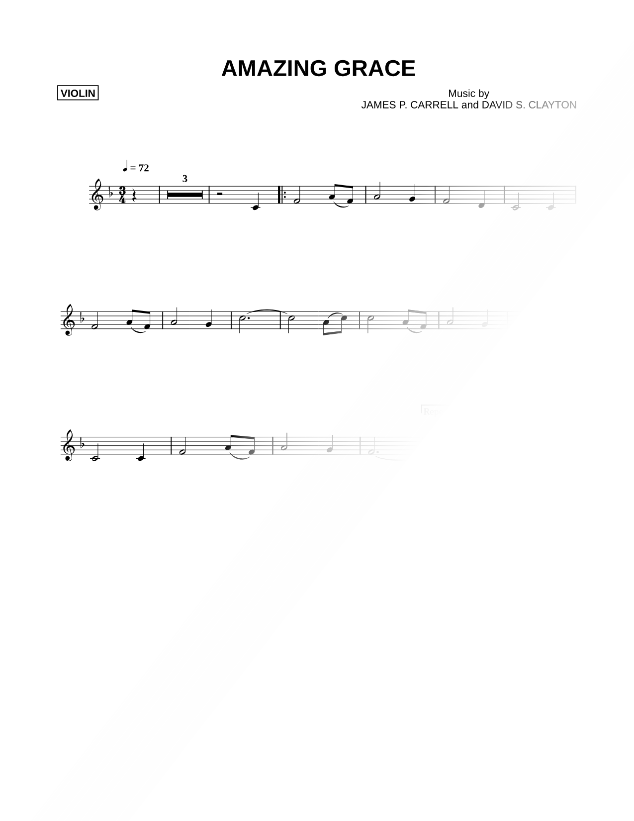 Amazing Grace - Violin