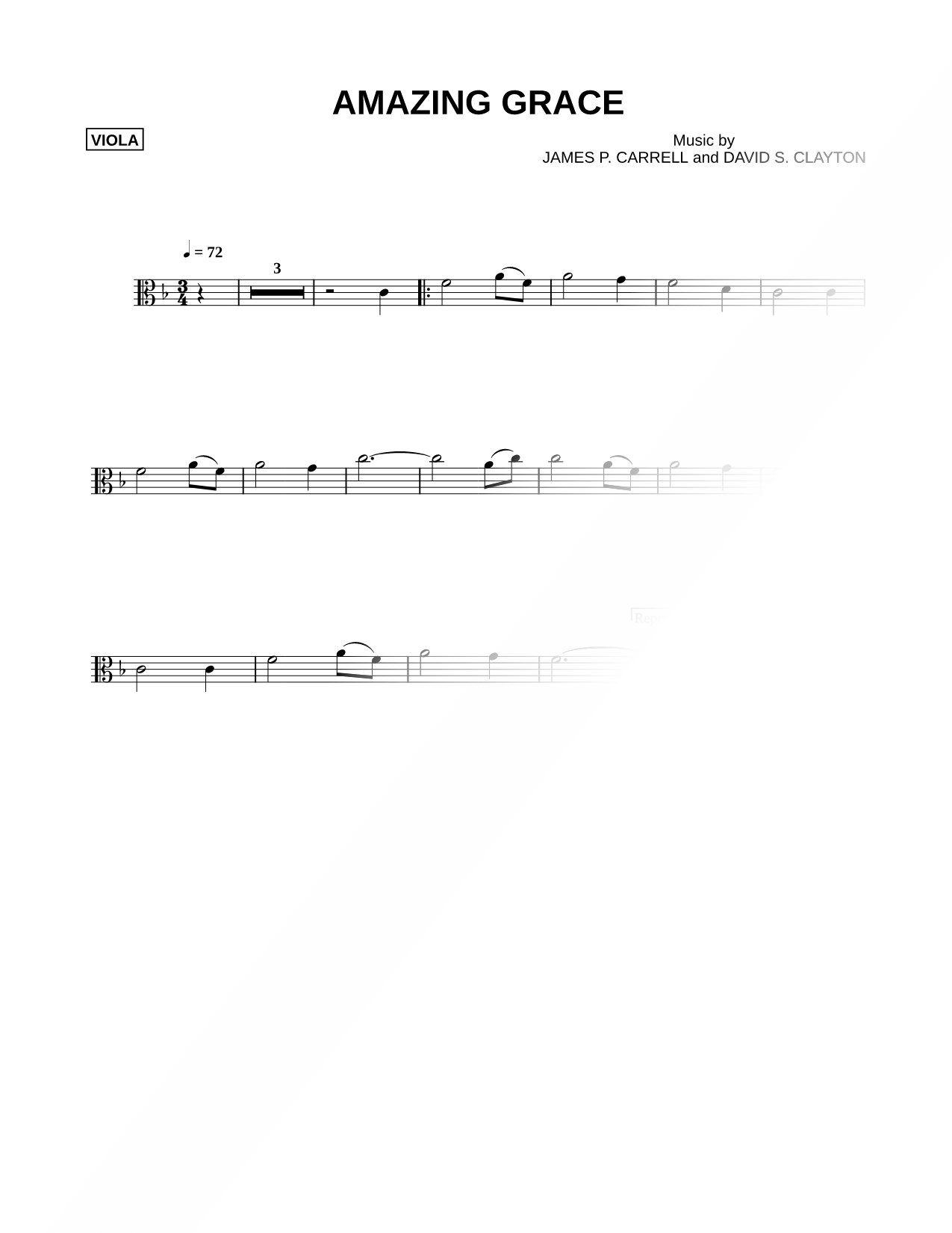 Amazing Grace - Viola