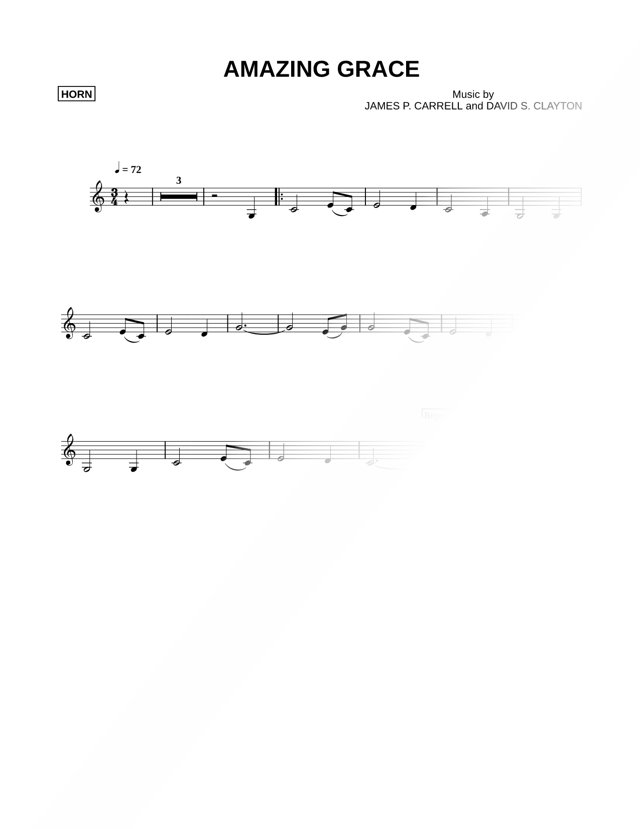 Amazing Grace - French Horn