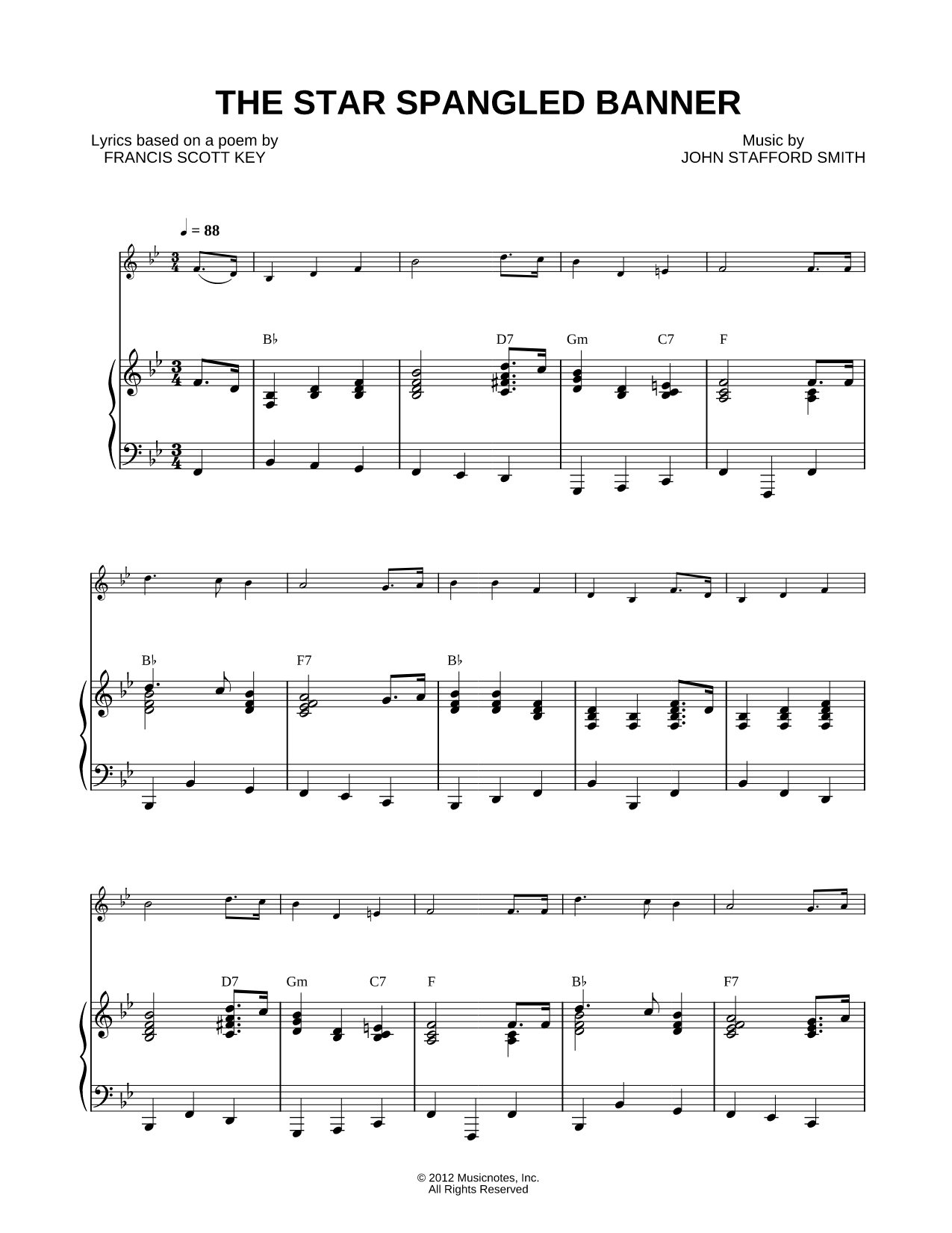 The Star-Spangled Banner - Piano Accompaniment