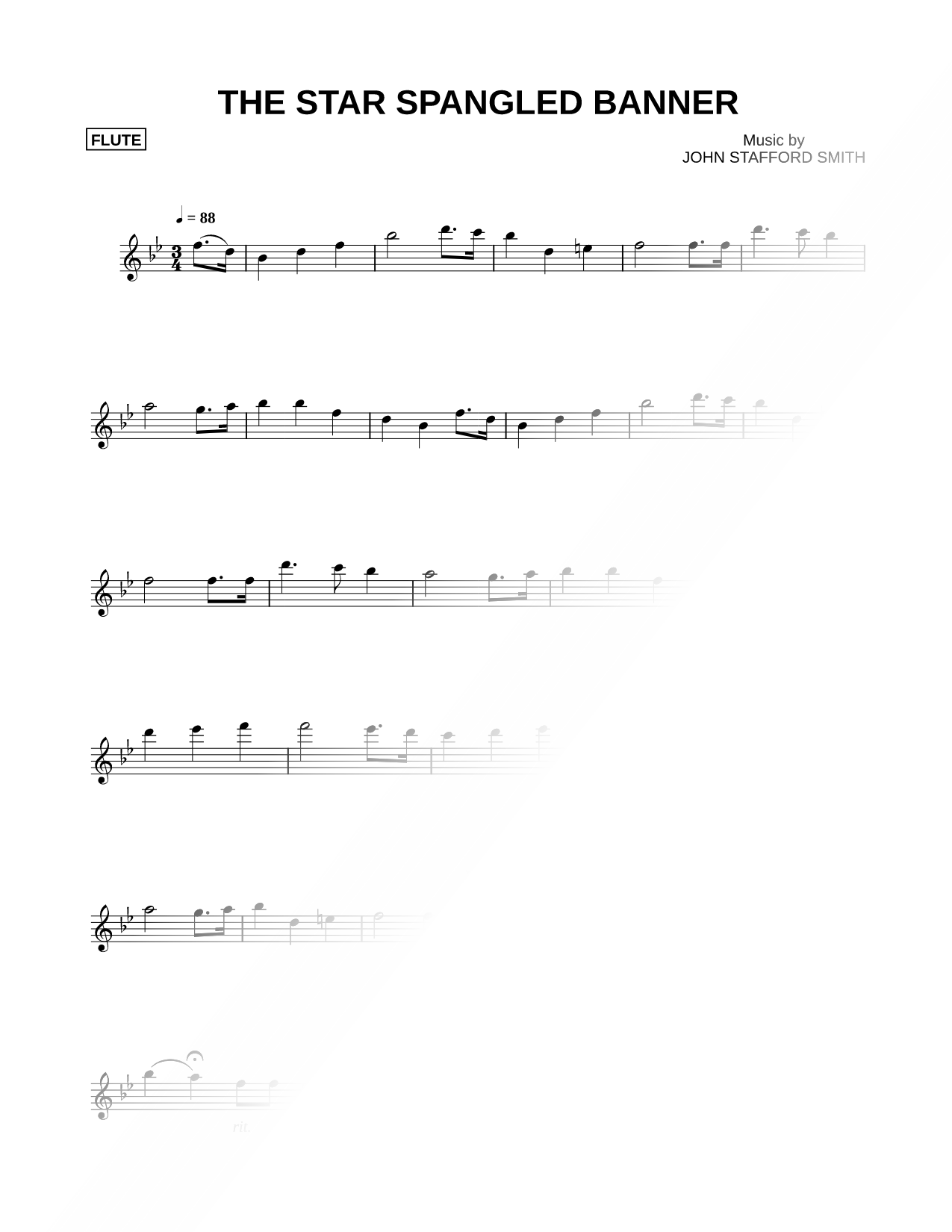The Star-Spangled Banner - Flute
