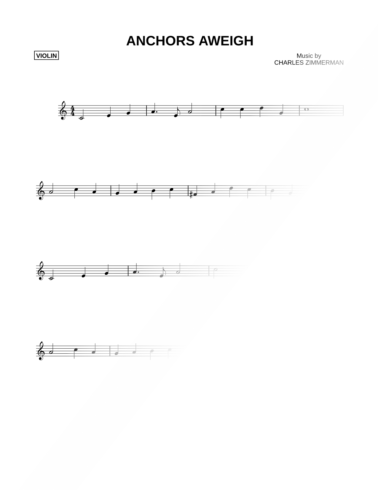 Anchors Aweigh - Violin