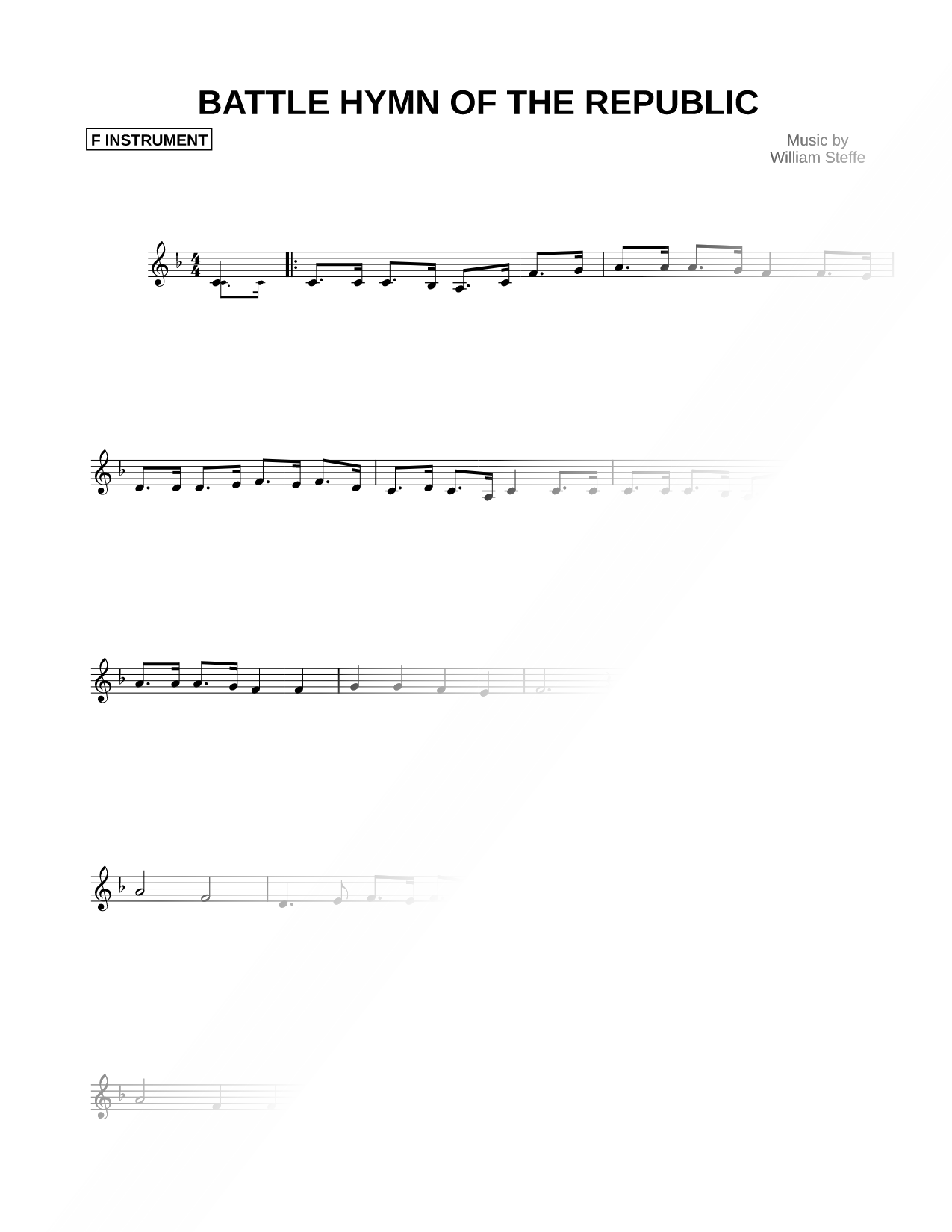 Battle Hymn of the Republic - F Instrument