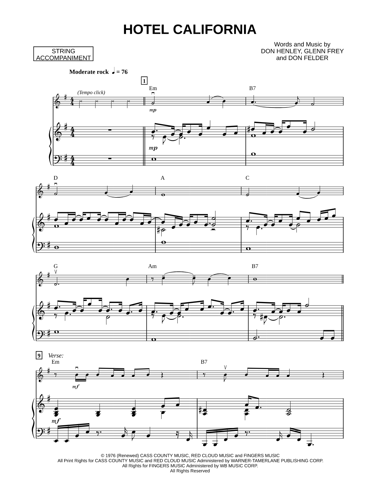 Hotel California - Piano Accompaniment (Strings)