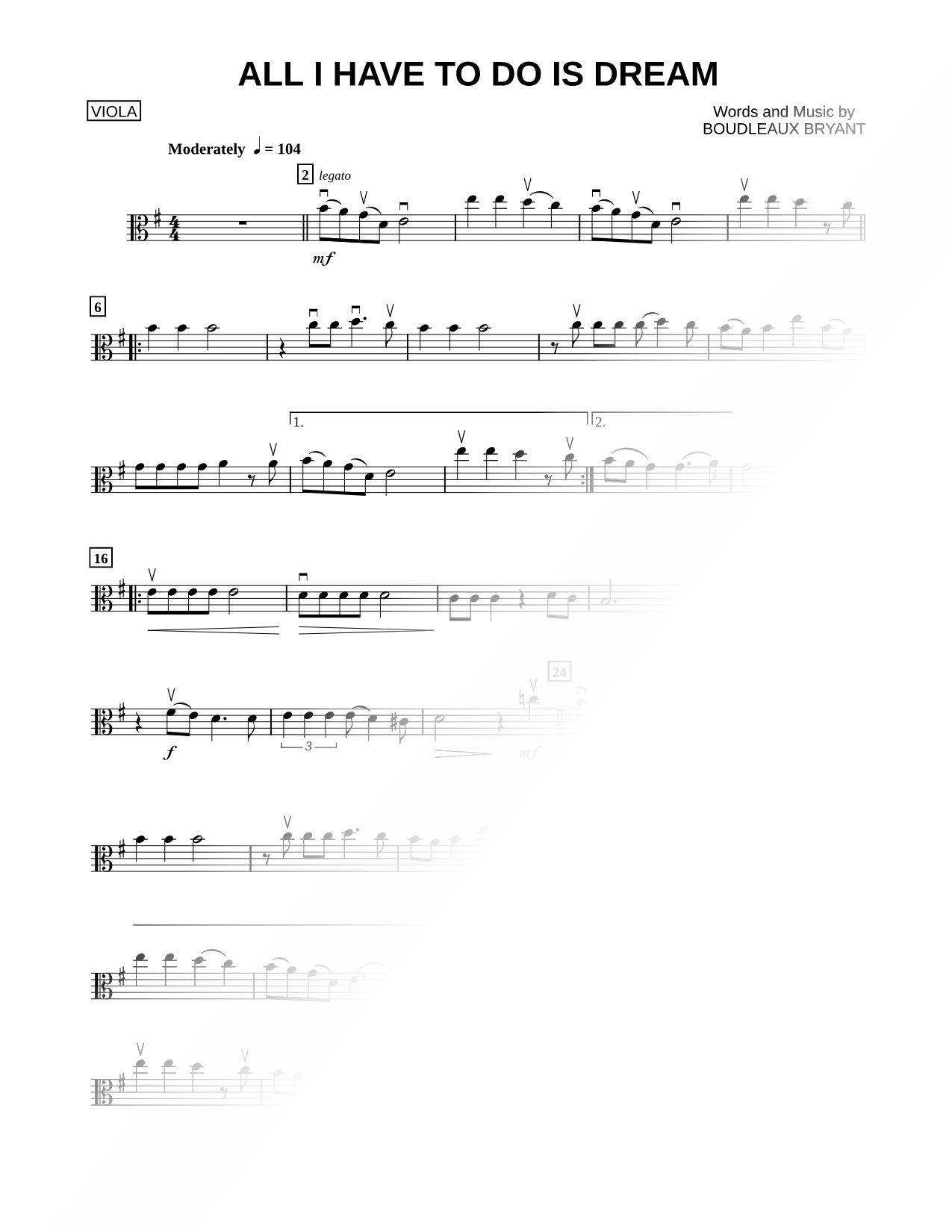 All I Have to Do Is Dream - Viola
