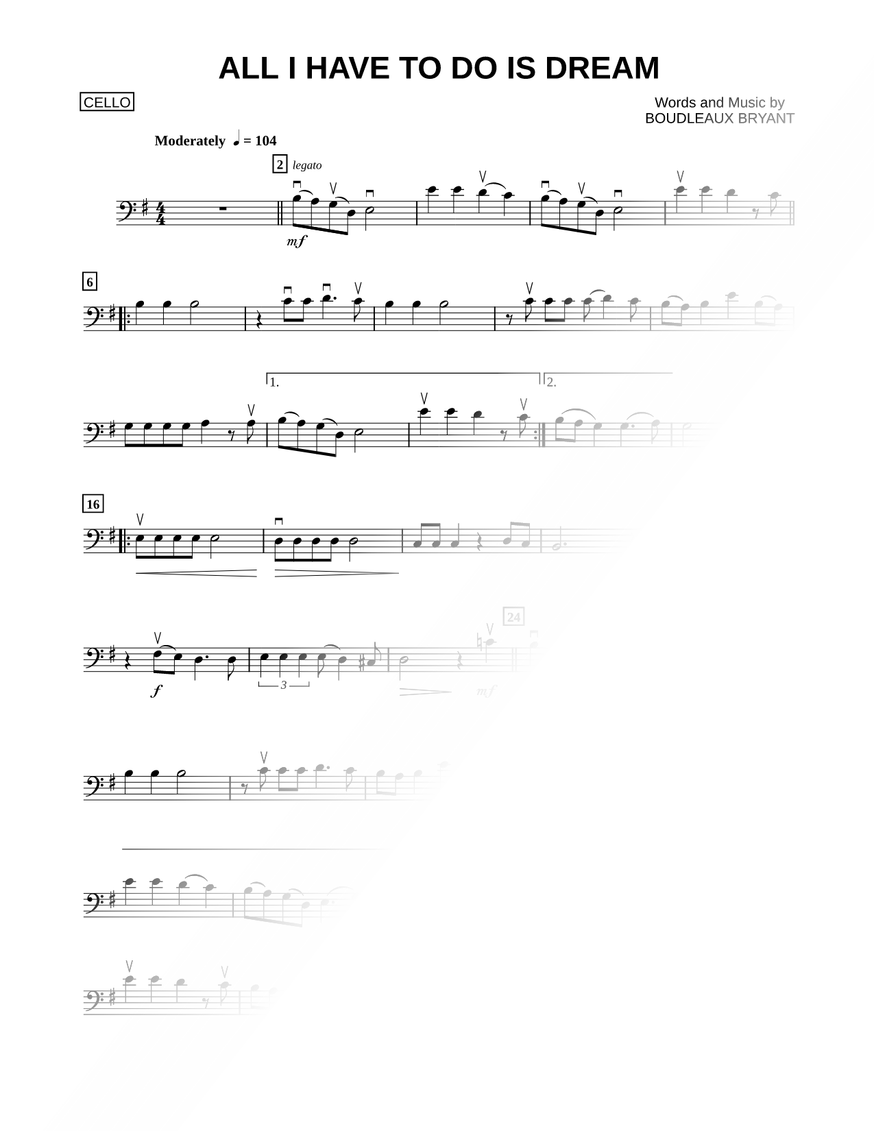 All I Have to Do Is Dream - Cello