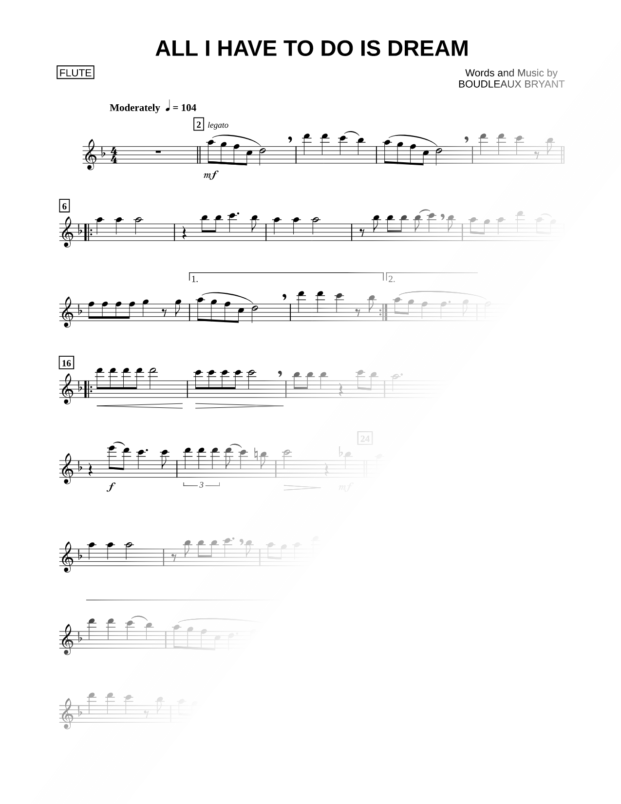 All I Have to Do Is Dream - Flute