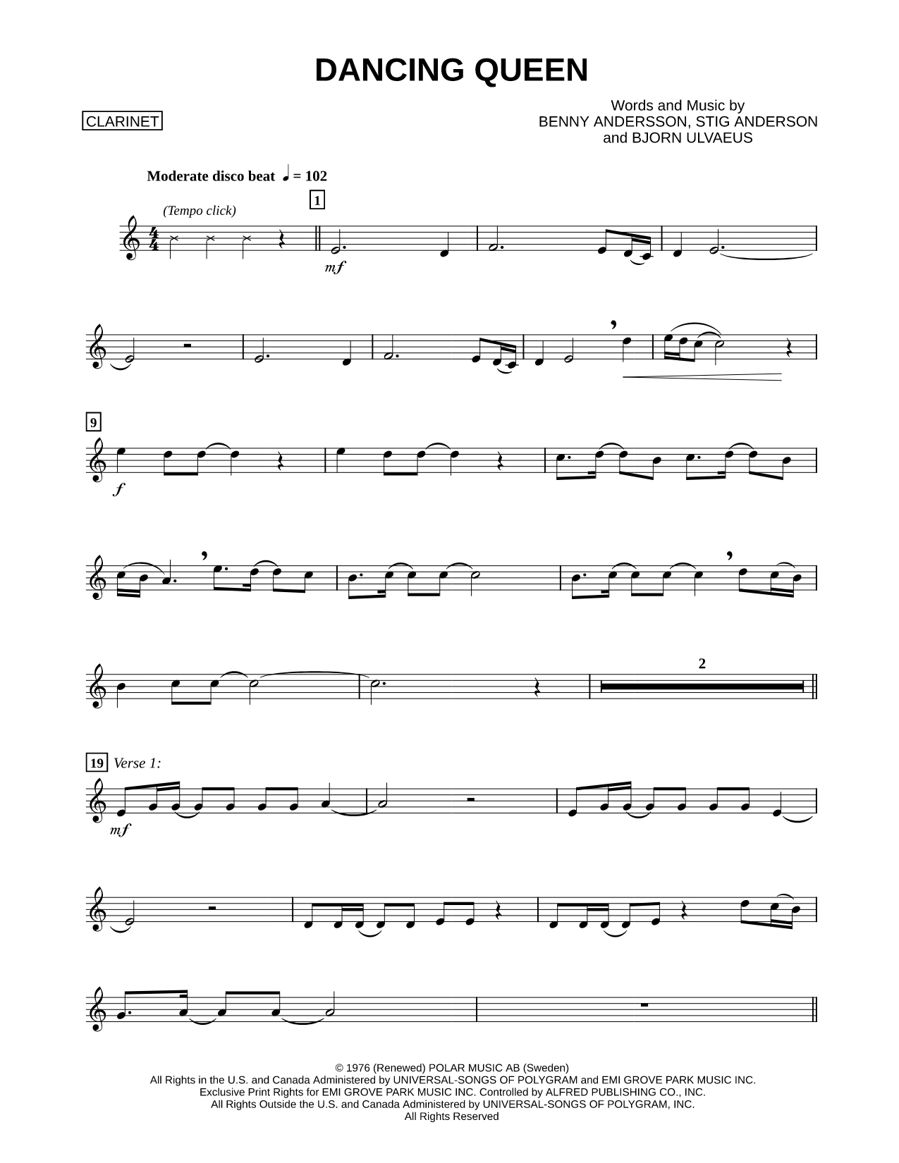 Dancing Queen - Clarinet