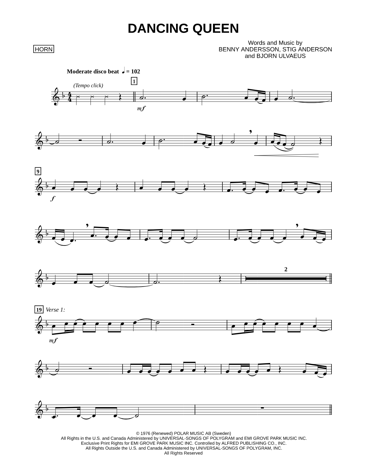 Dancing Queen - French Horn