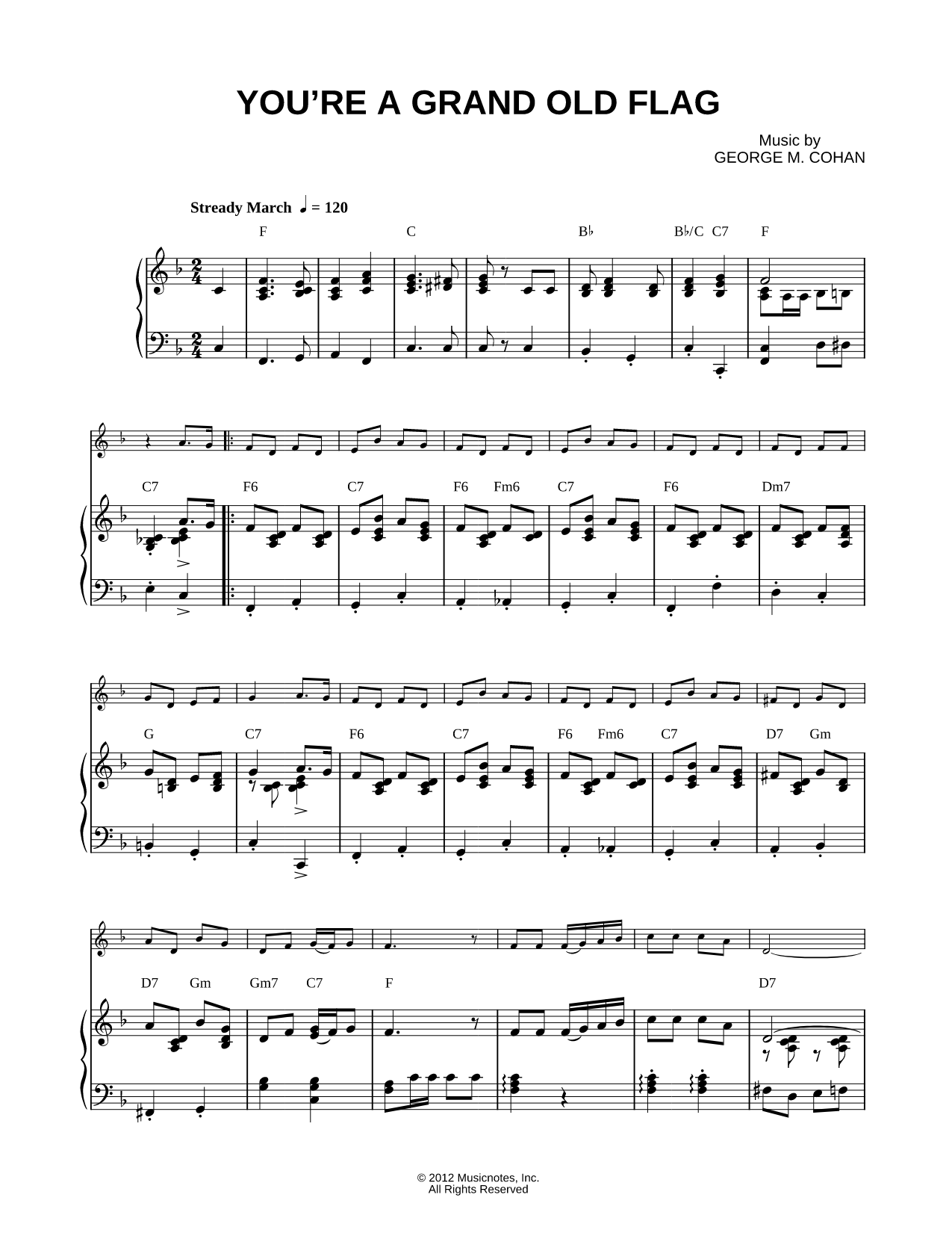 You're a Grand Old Flag - Piano Accompaniment