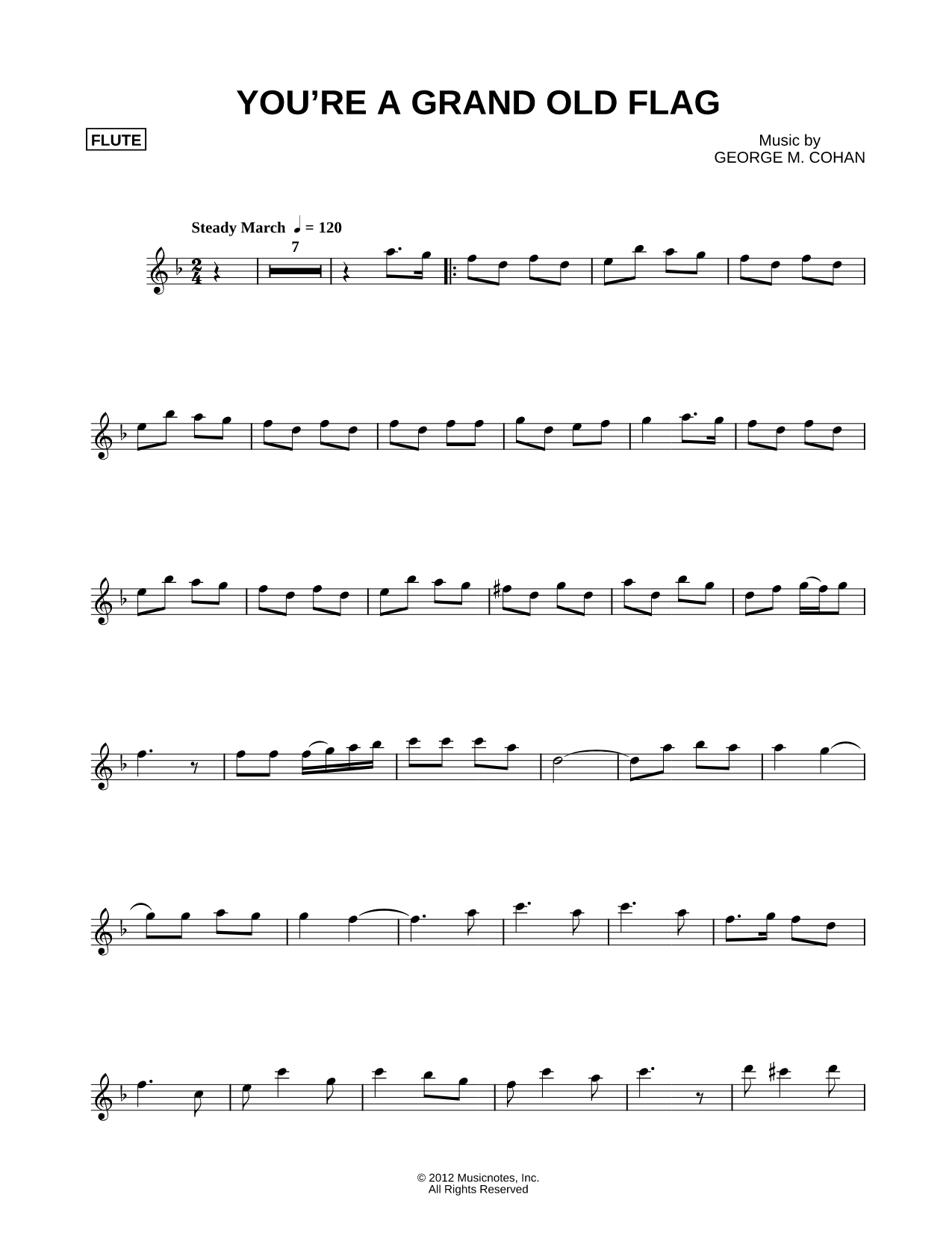 You're a Grand Old Flag - Flute
