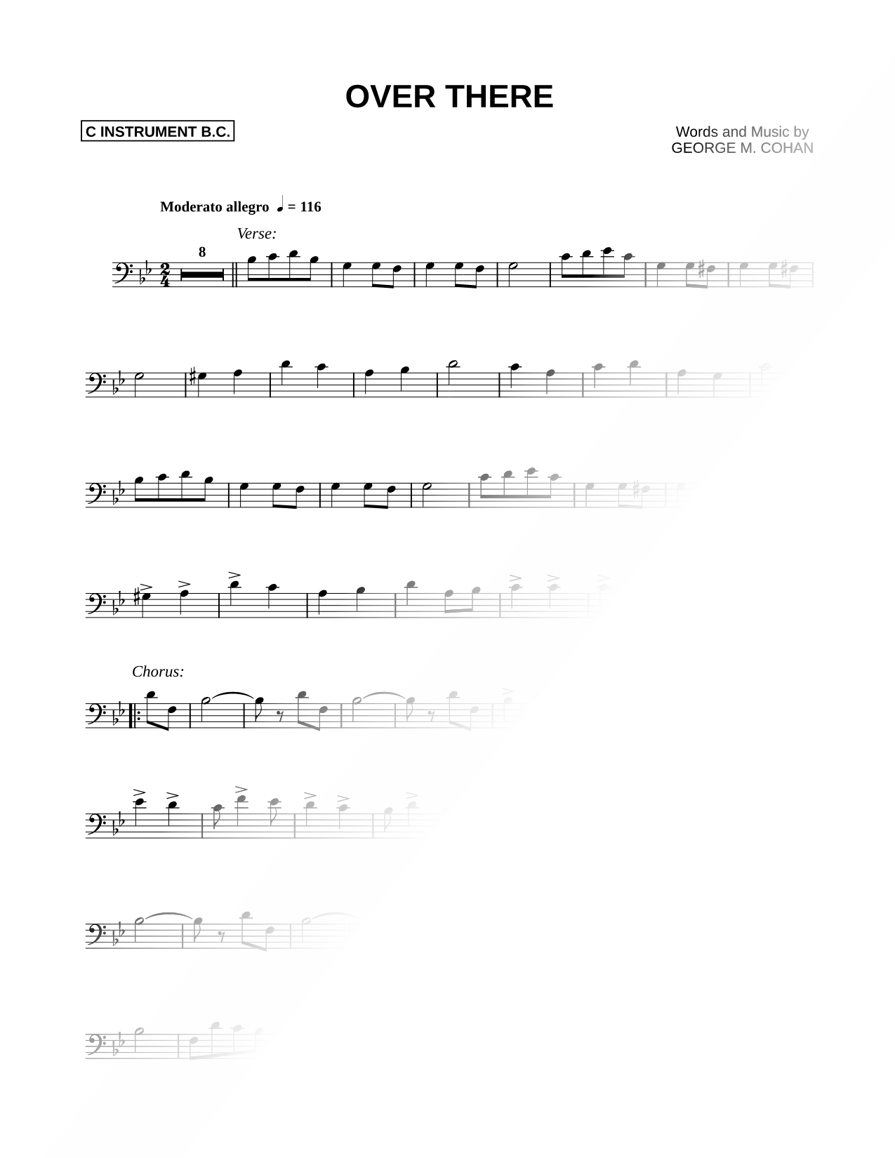 Over There - Bass Clef Instrument
