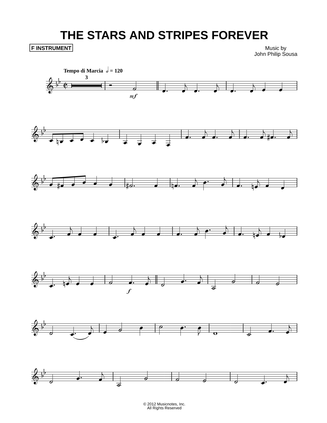 The Stars and Stripes Forever [abridged] - F Instrument