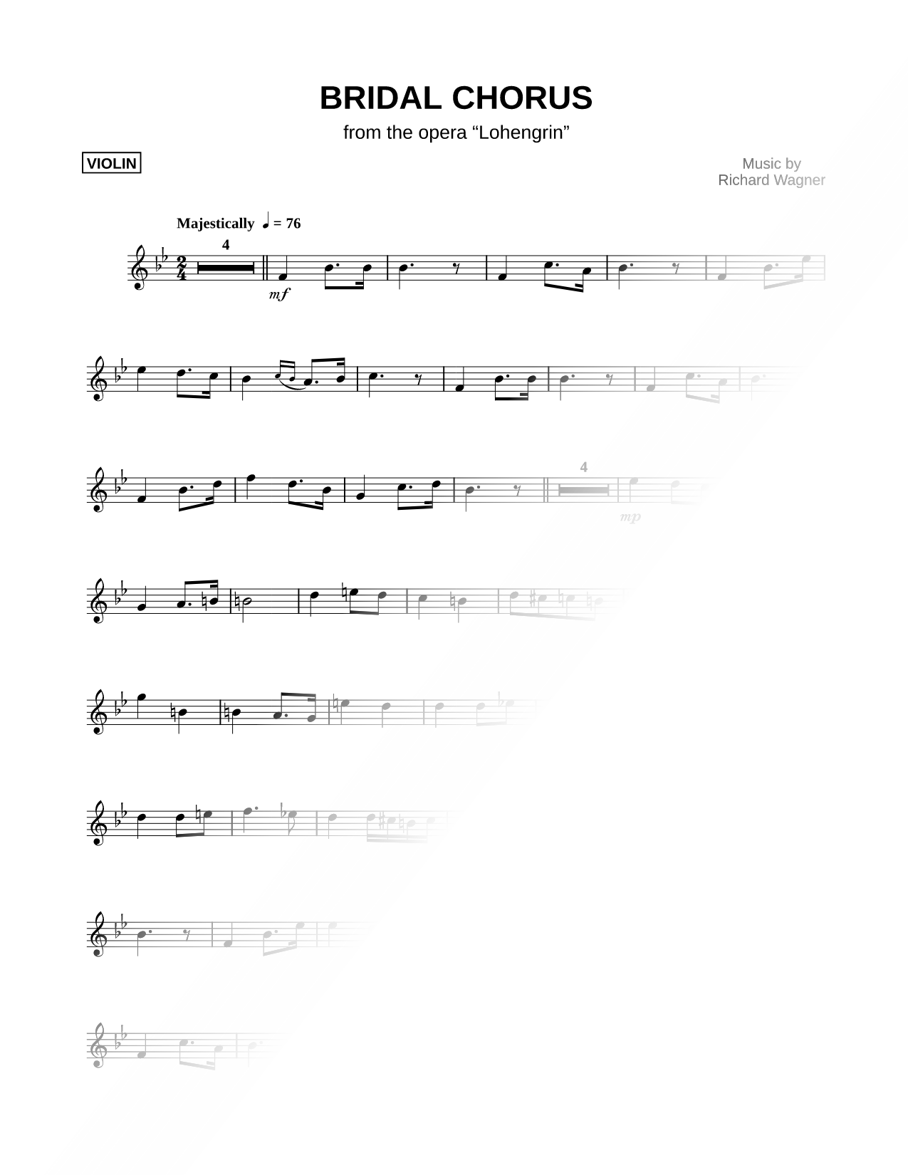 Bridal Chorus - Violin