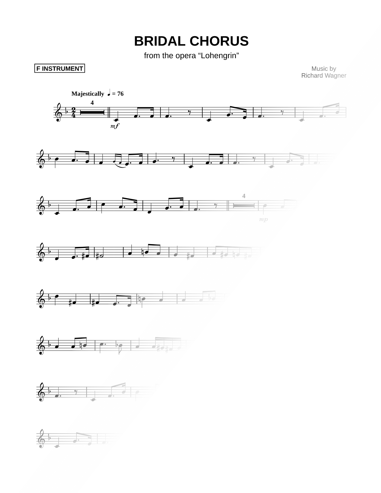 Bridal Chorus - F Instrument