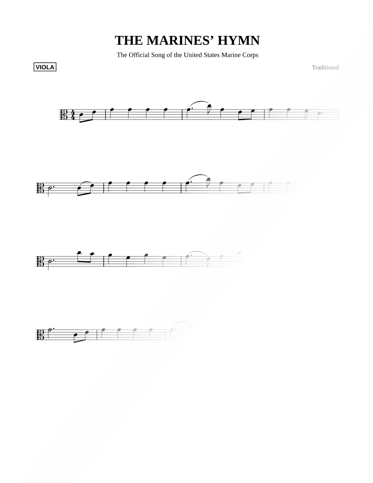 The Marines' Hymn - Viola