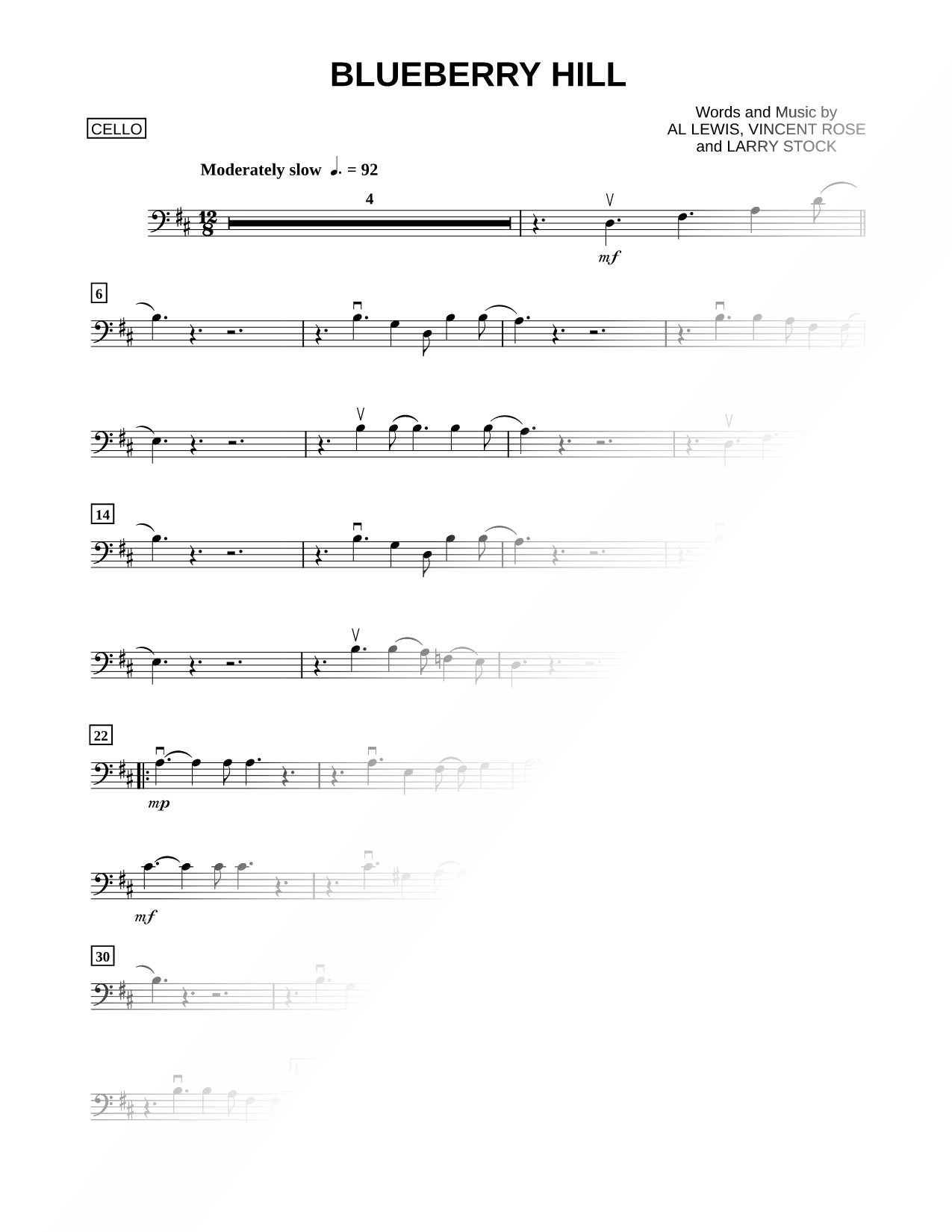 Blueberry Hill - Cello