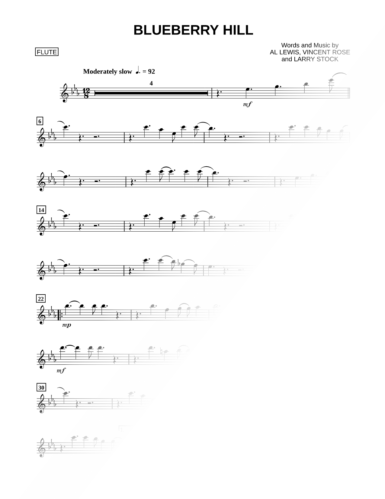 Blueberry Hill - Flute