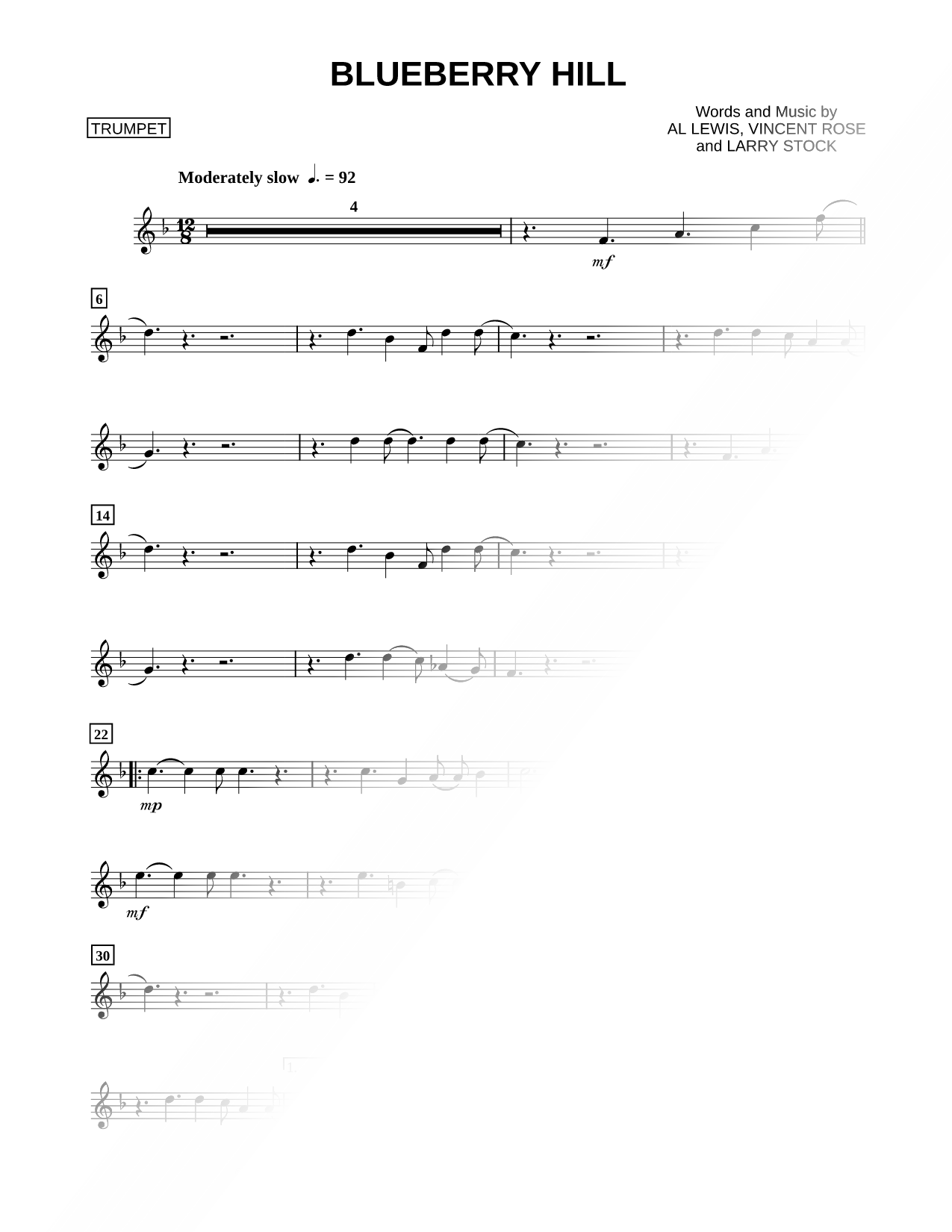 Blueberry Hill - Trumpet
