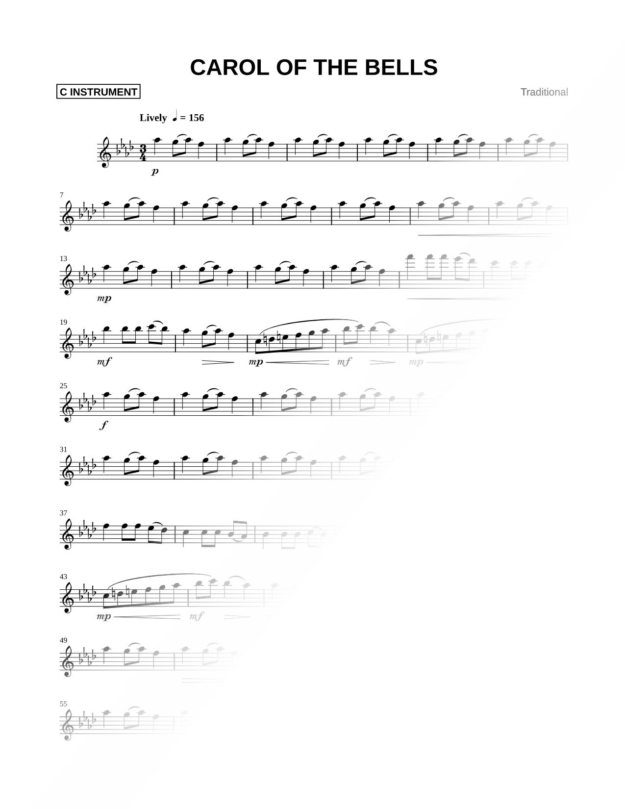 Carol of the Bells - C Instrument