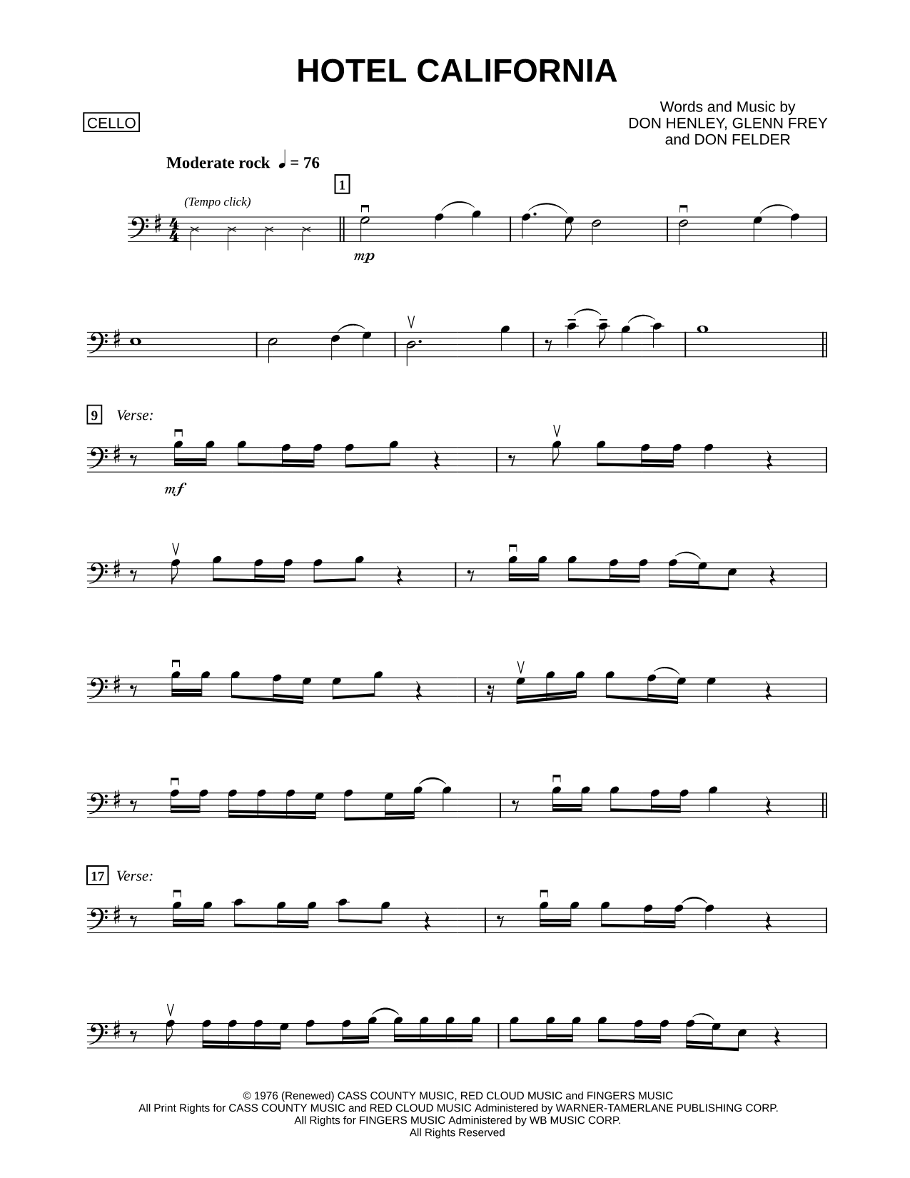 Hotel California - Cello