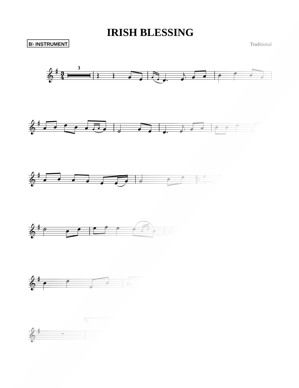 Irish Blessing - Bb Instrument