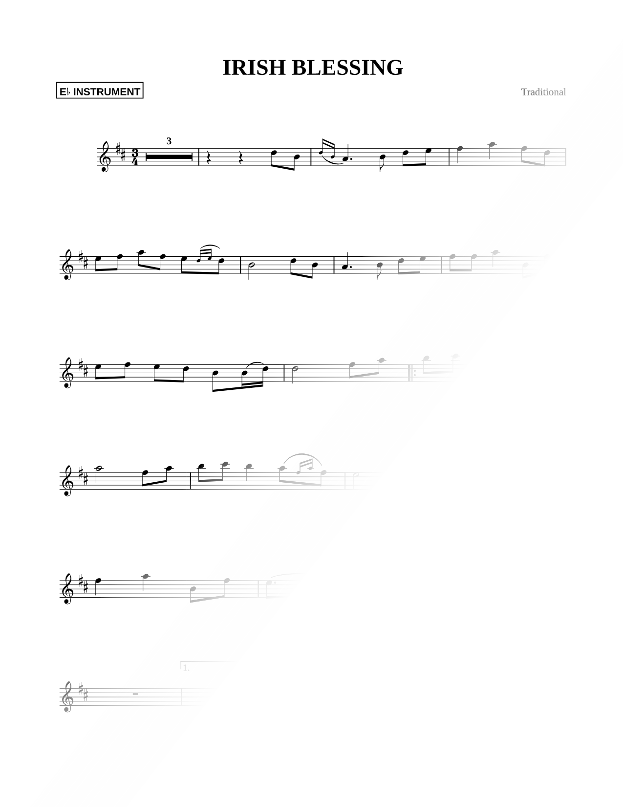 Irish Blessing - Eb Instrument