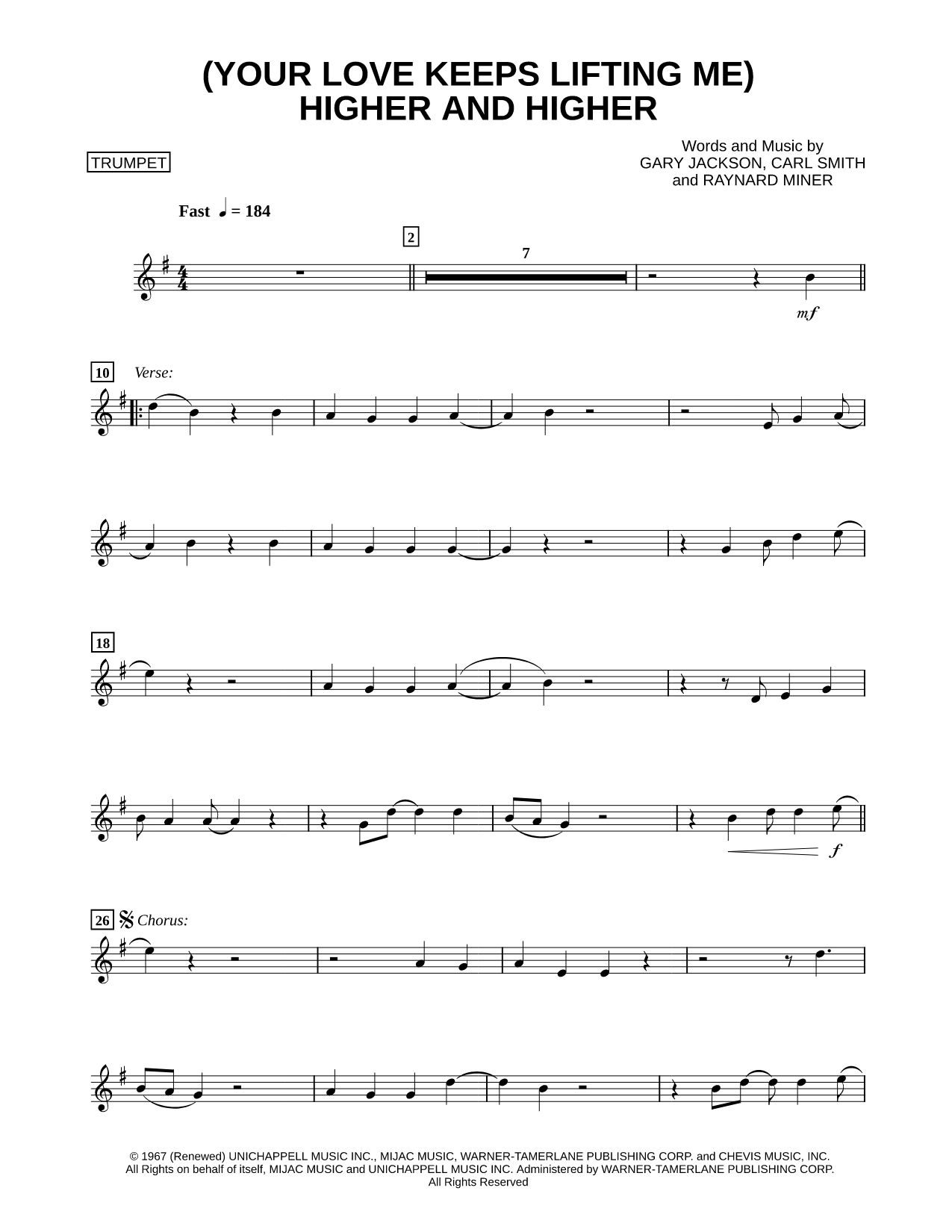 (Your Love Keeps Lifting Me) Higher and Higher - Trumpet