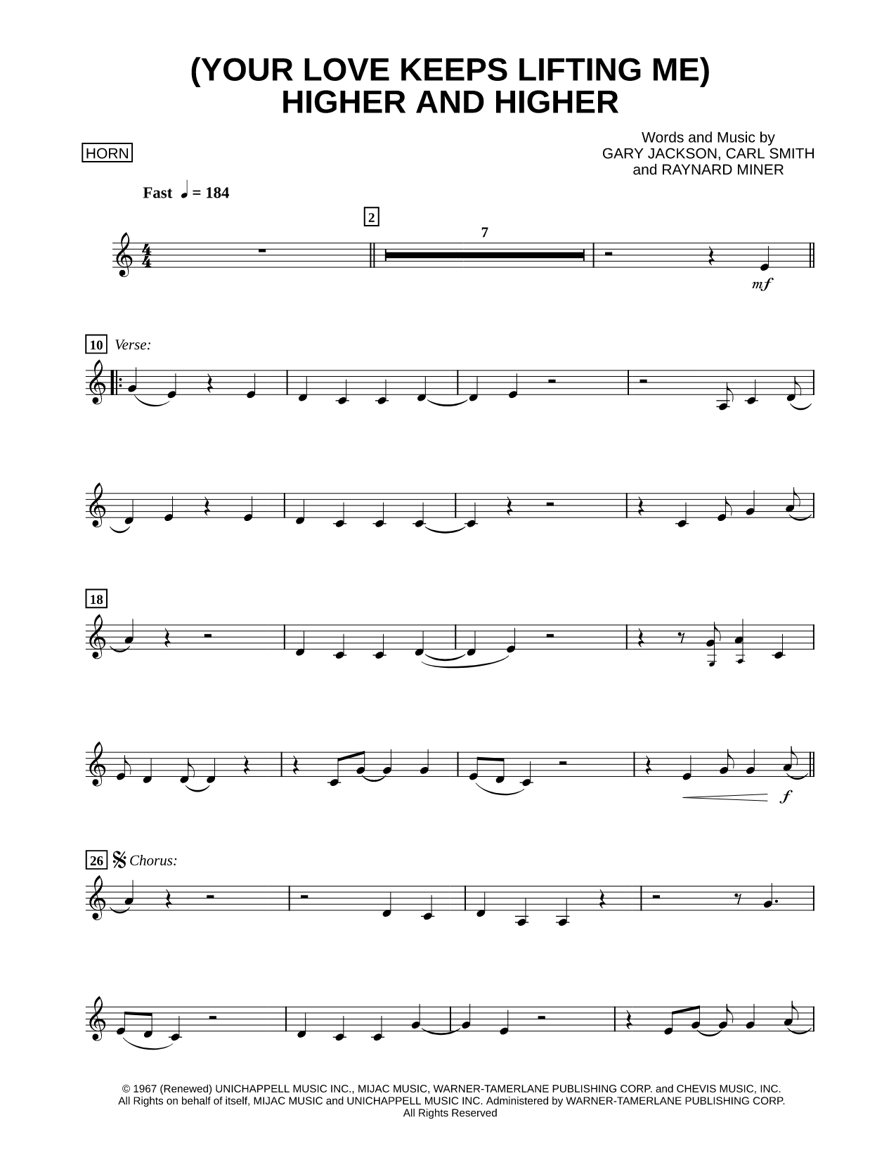 (Your Love Keeps Lifting Me) Higher and Higher - French Horn