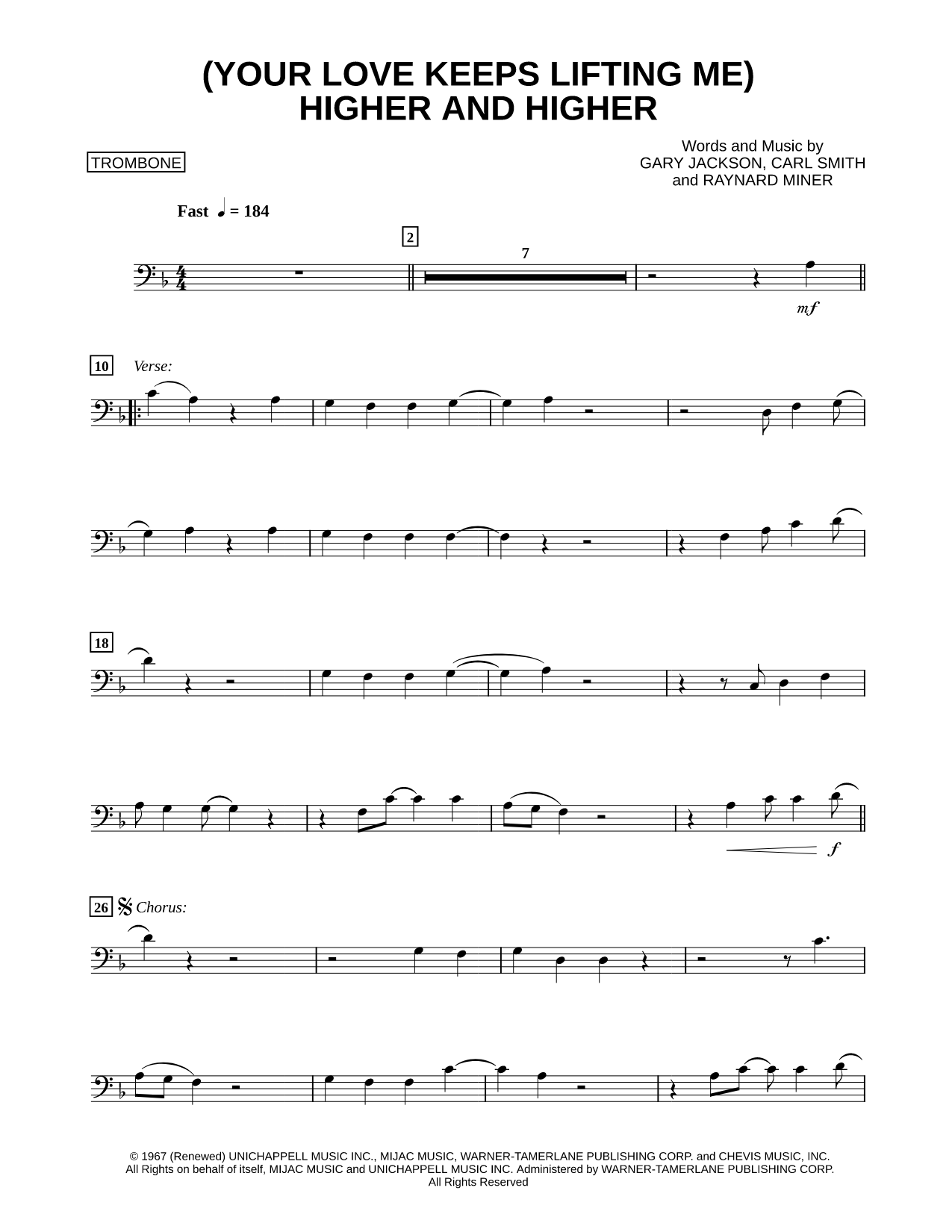 (Your Love Keeps Lifting Me) Higher and Higher - Trombone