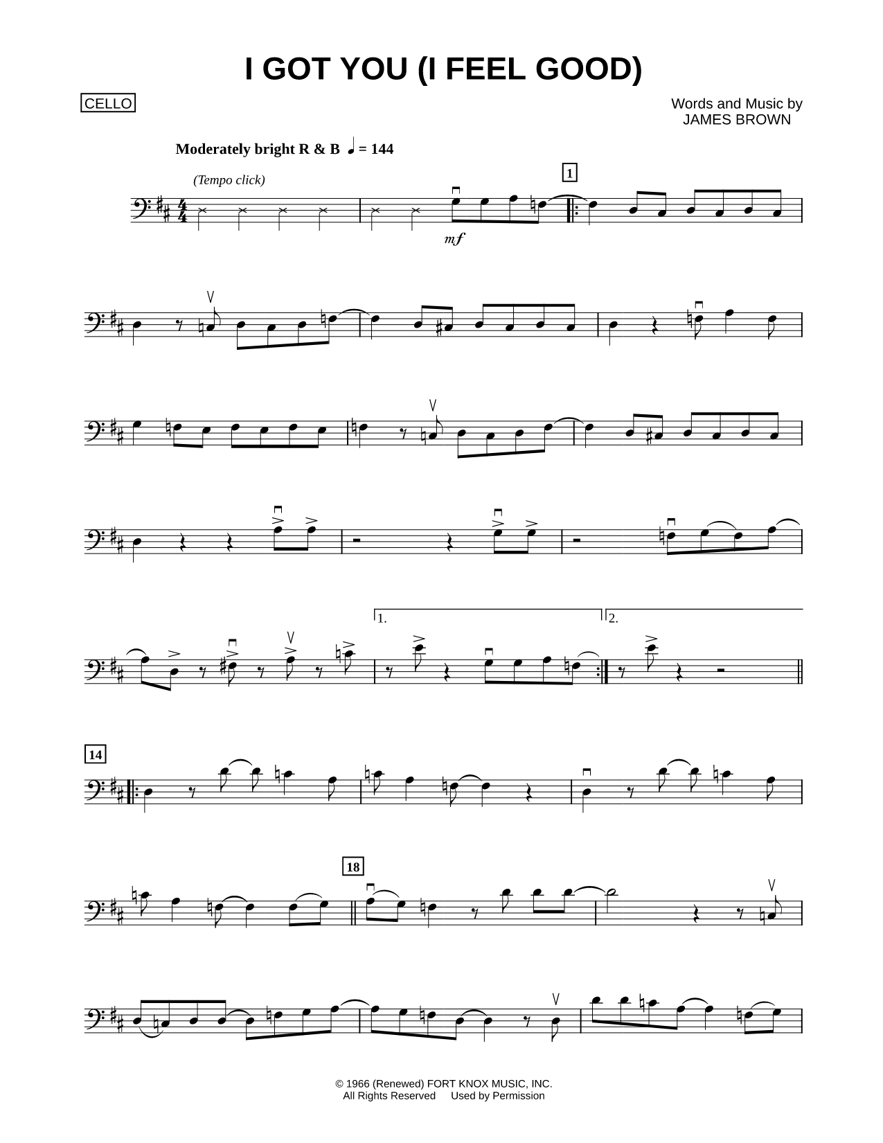 I Got You (I Feel Good) - Cello