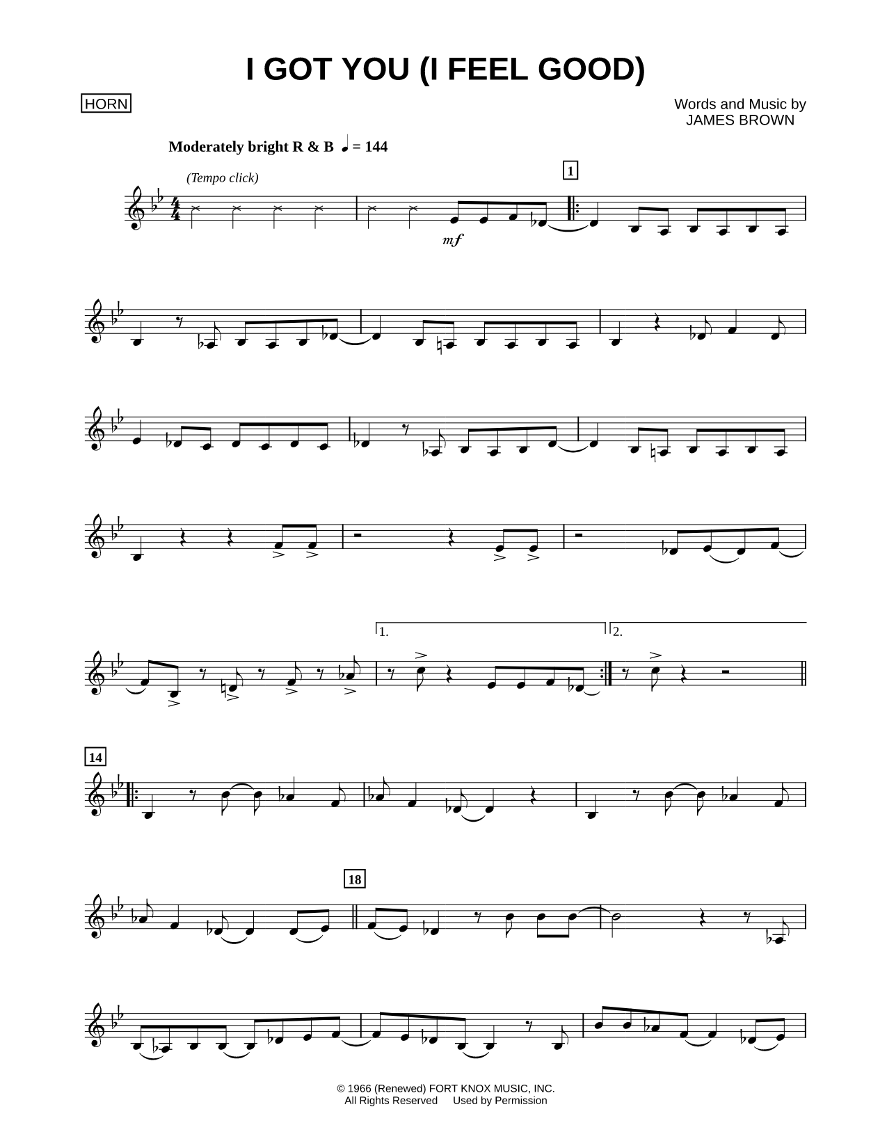 I Got You (I Feel Good) - French Horn
