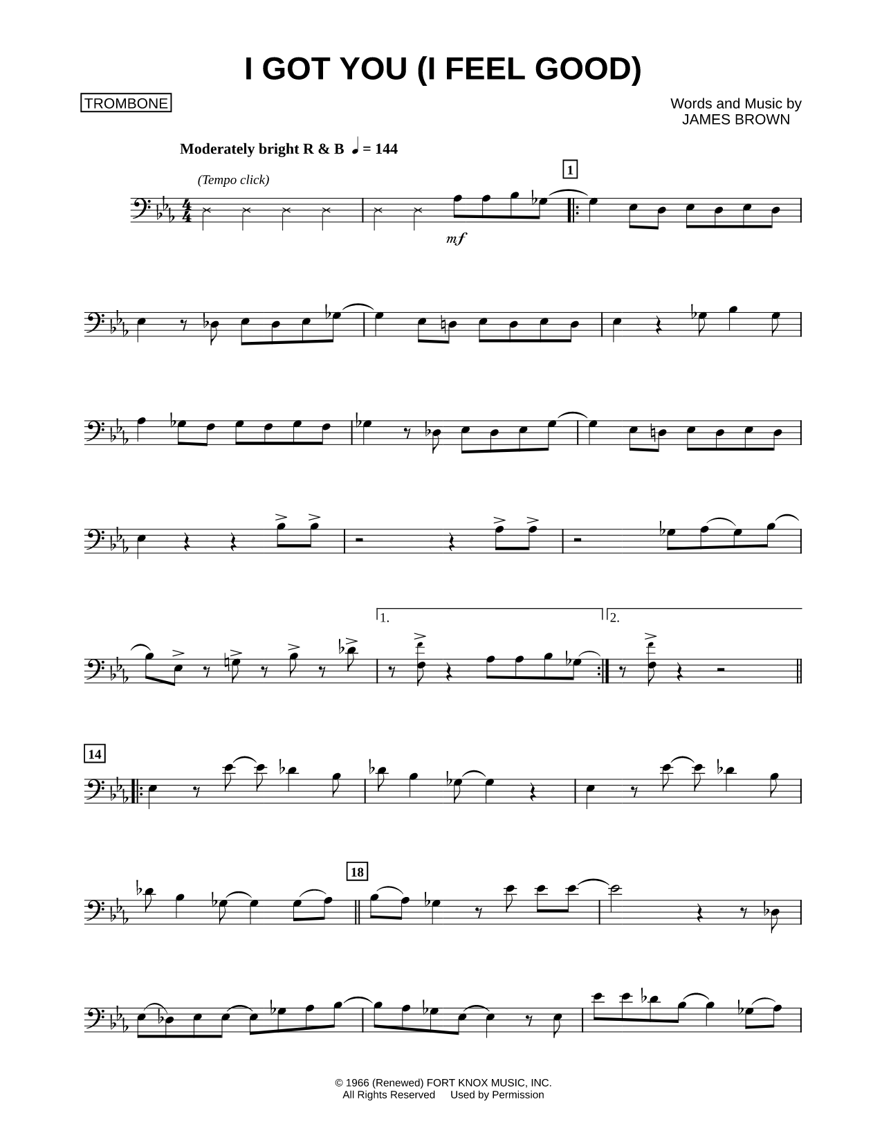 I Got You (I Feel Good) - Trombone