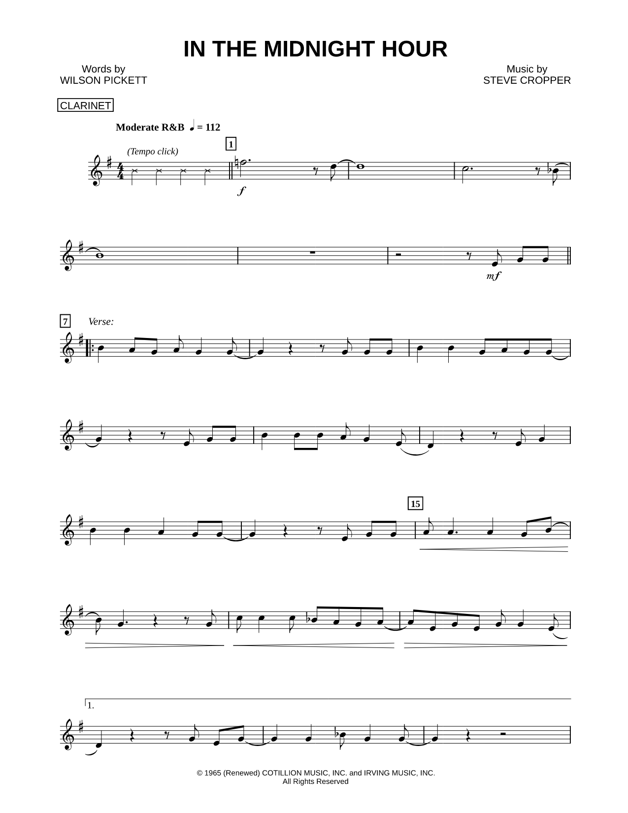 In the Midnight Hour - Clarinet