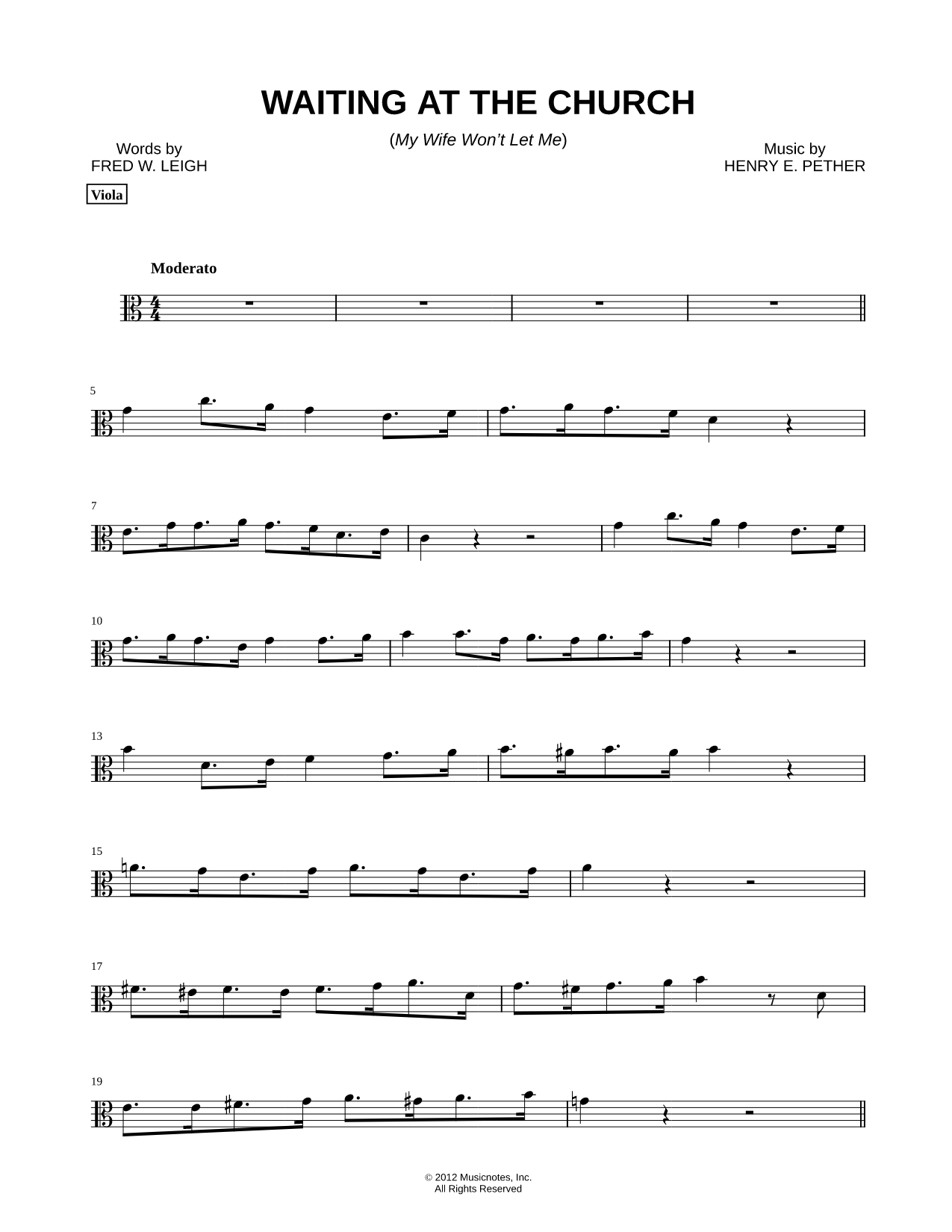 Waiting At the Church - Viola