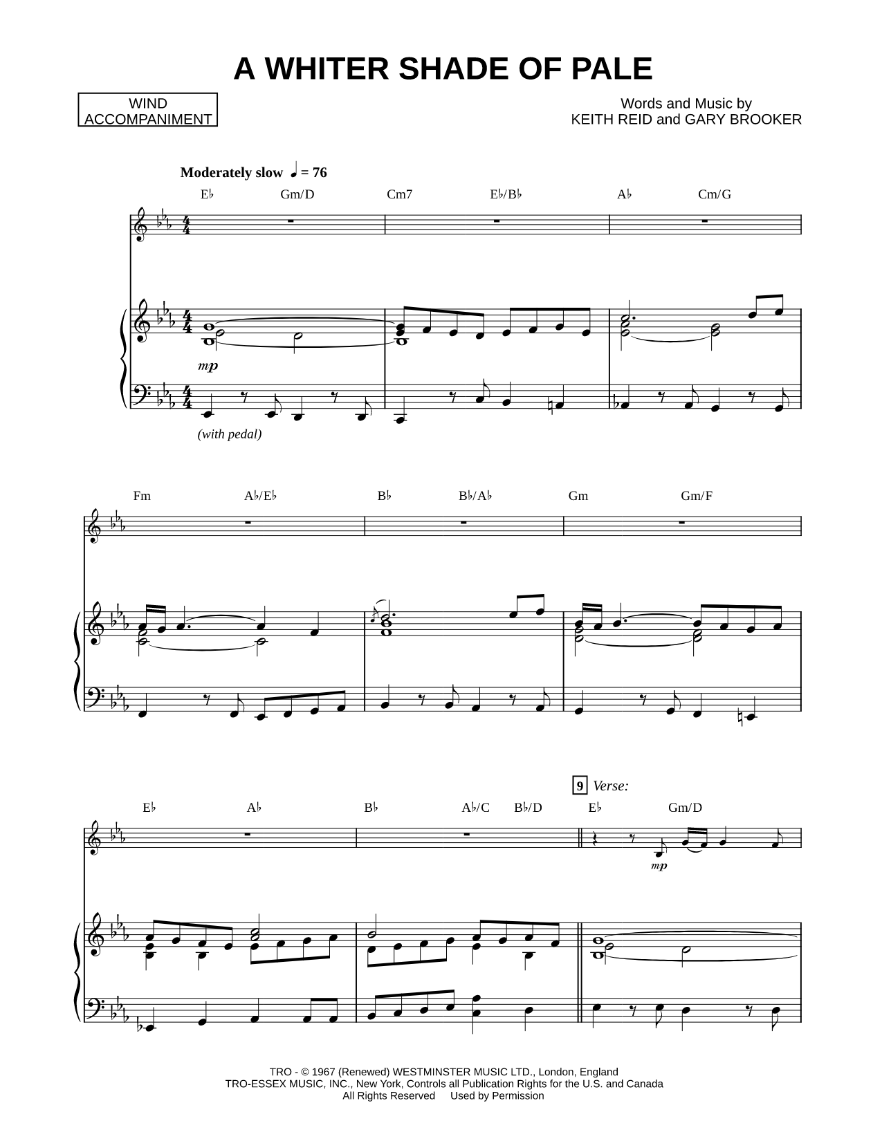 A Whiter Shade of Pale - Piano Accompaniment (Winds)