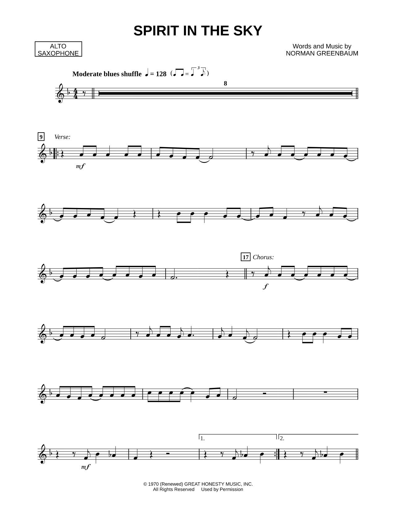 Spirit in the Sky - Alto Saxophone