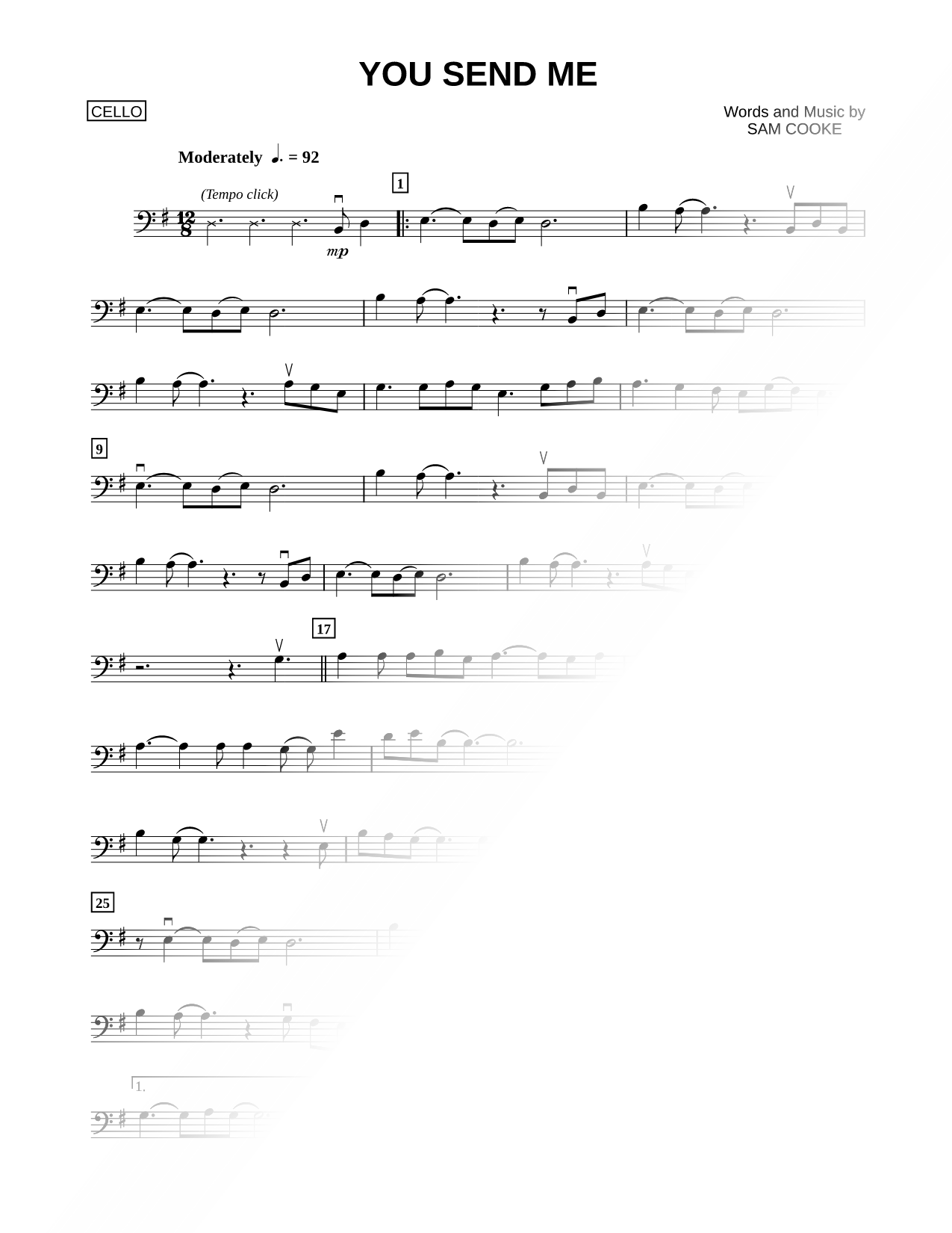 You Send Me - Cello