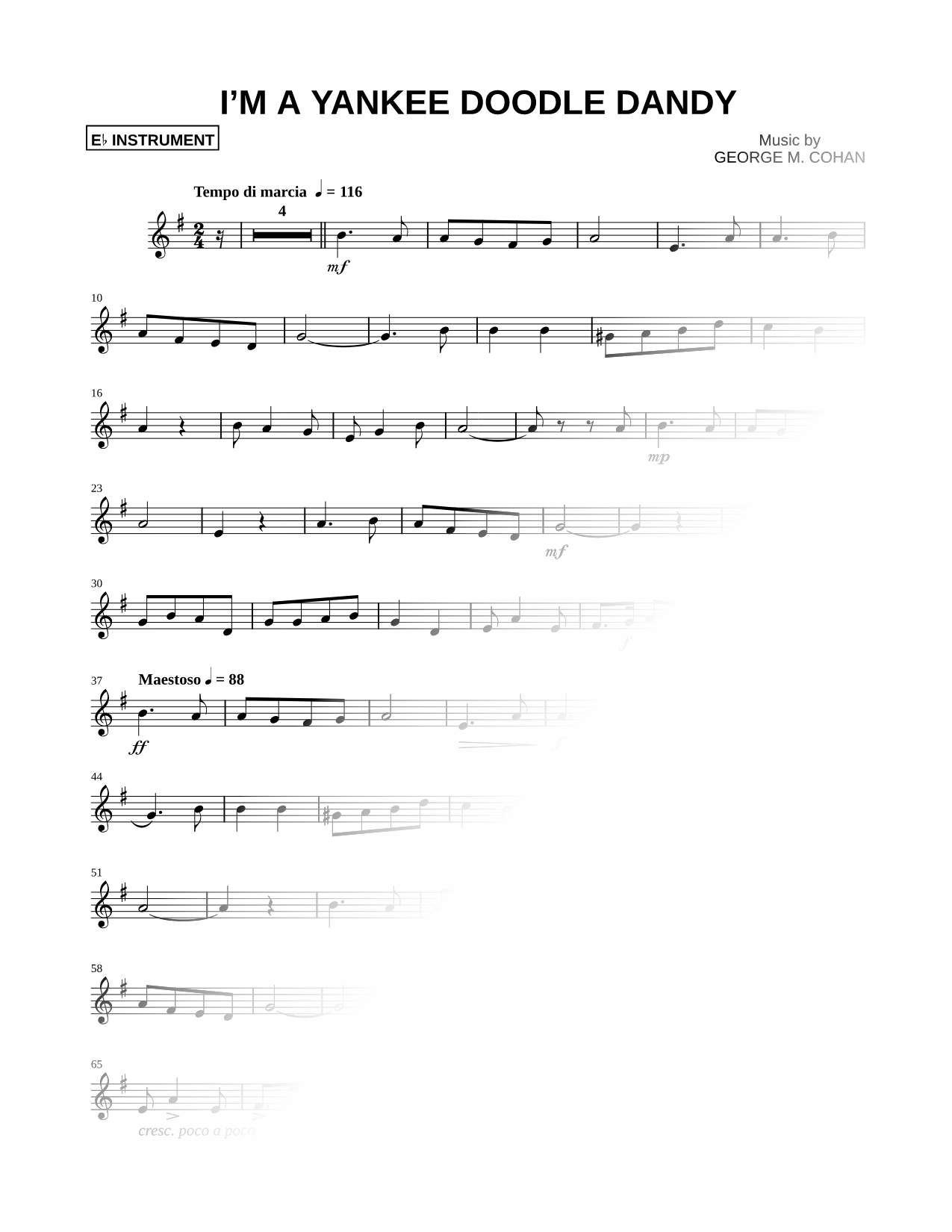 I'm a Yankee Doodle Dandy - Eb Instrument