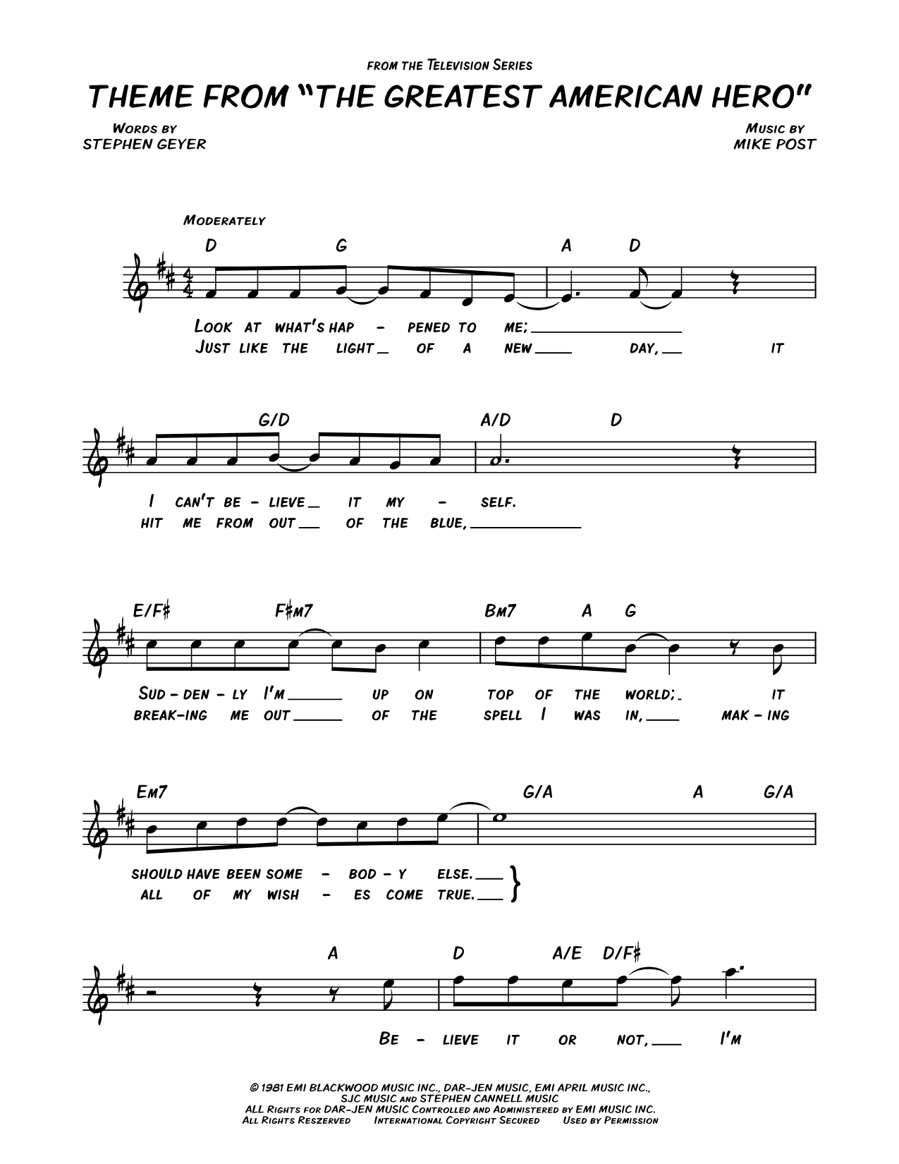 Theme from "The Greatest American Hero"