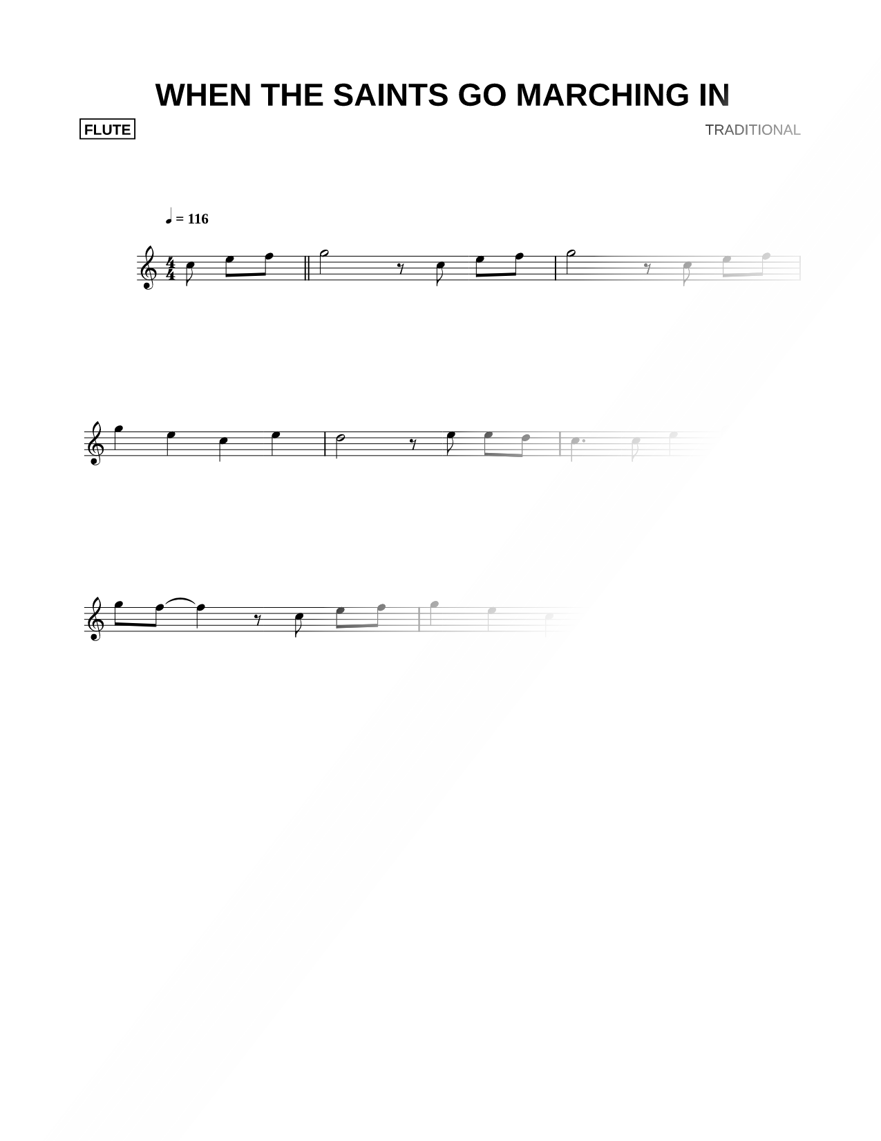 When the Saints Go Marching In - Flute