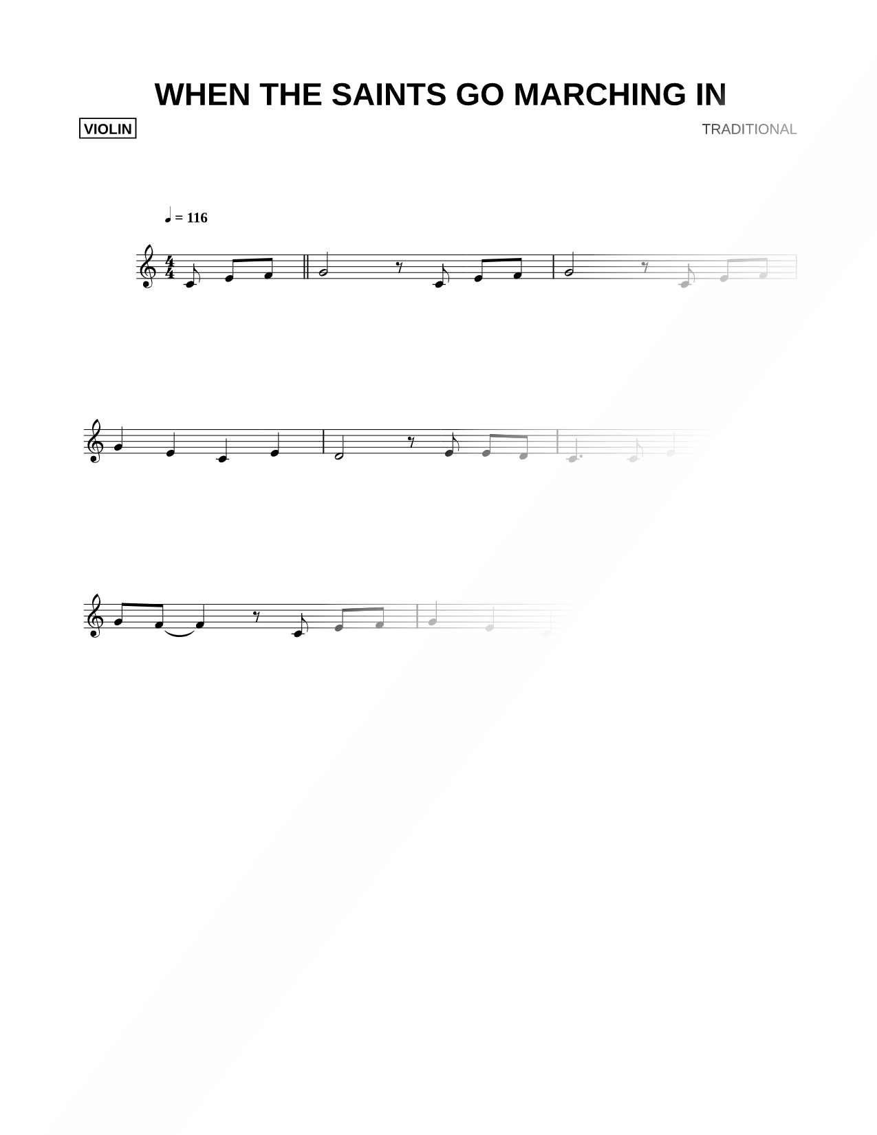 When the Saints Go Marching In - Violin